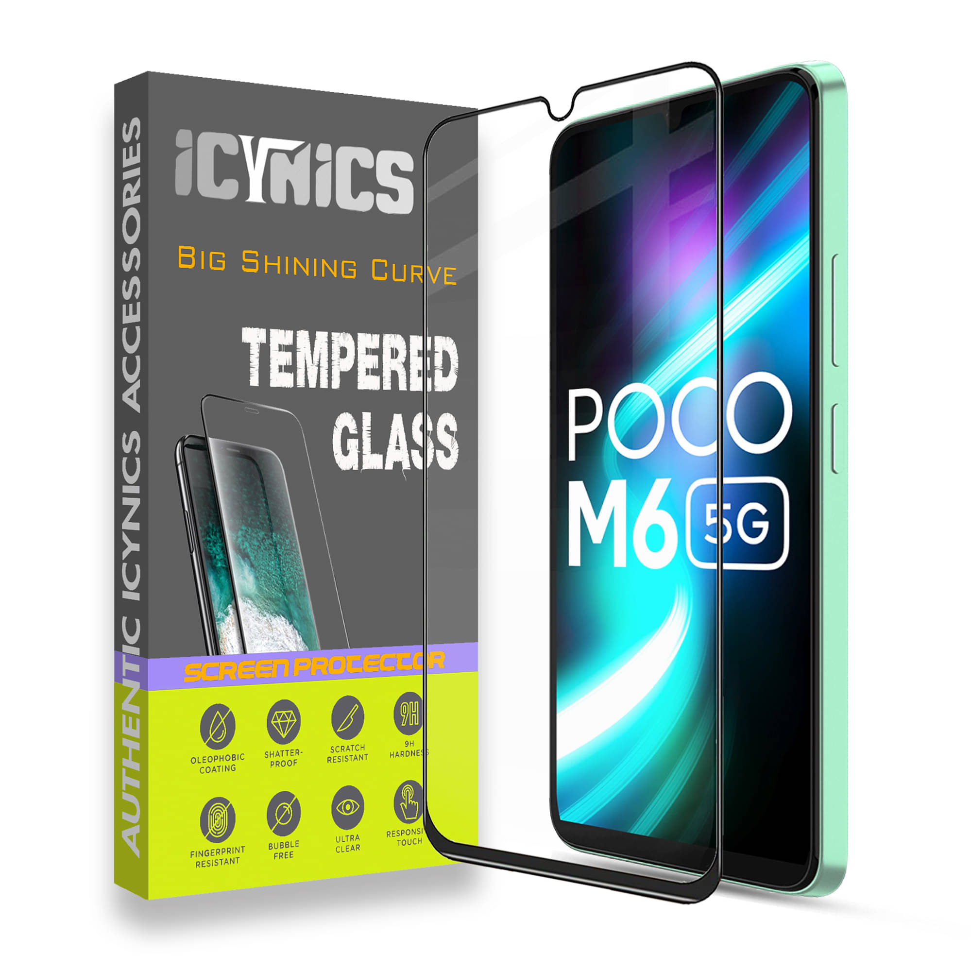Icynics Tempered Glass Compatible For Poco M6 5G ( Pack of 1 ) Icynics Tempered Glass Compatible For Poco M6 5G ( Pack of 1 )