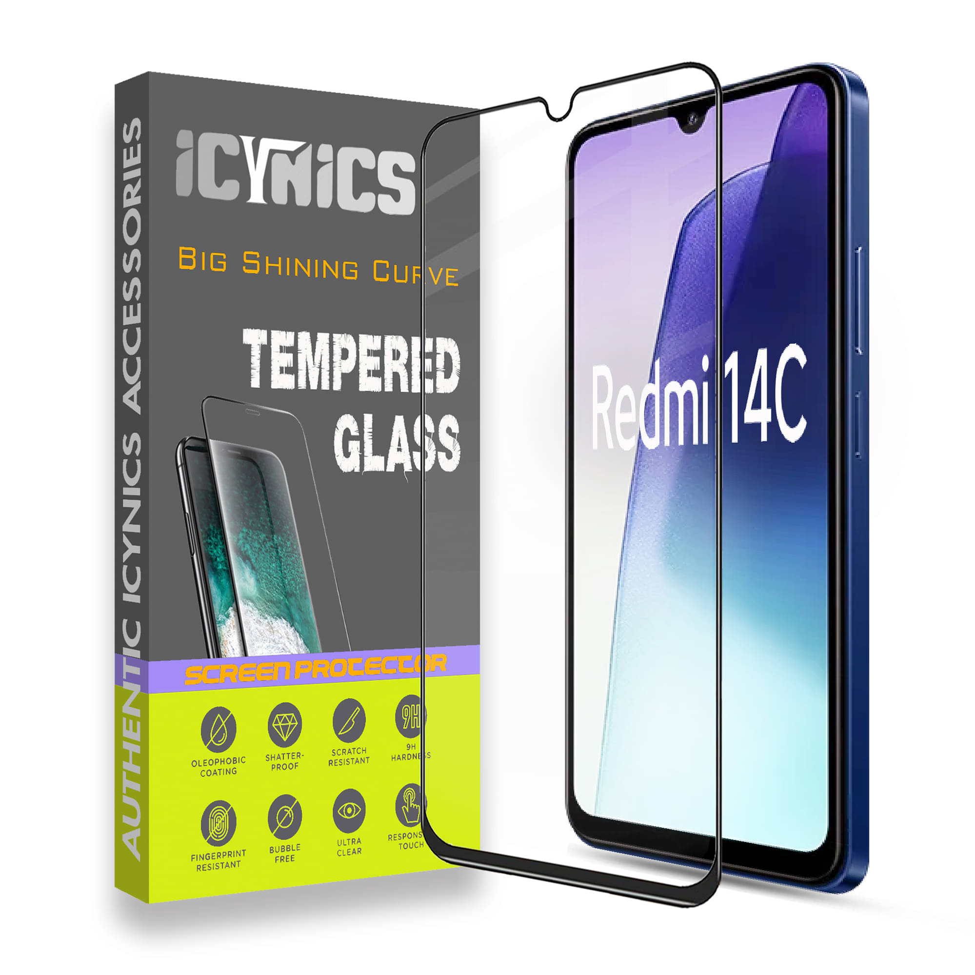 Icynics Tempered Glass Compatible For Redmi 14C ( Pack of 1 ) Icynics Tempered Glass Compatible For Redmi 14C ( Pack of 1 )