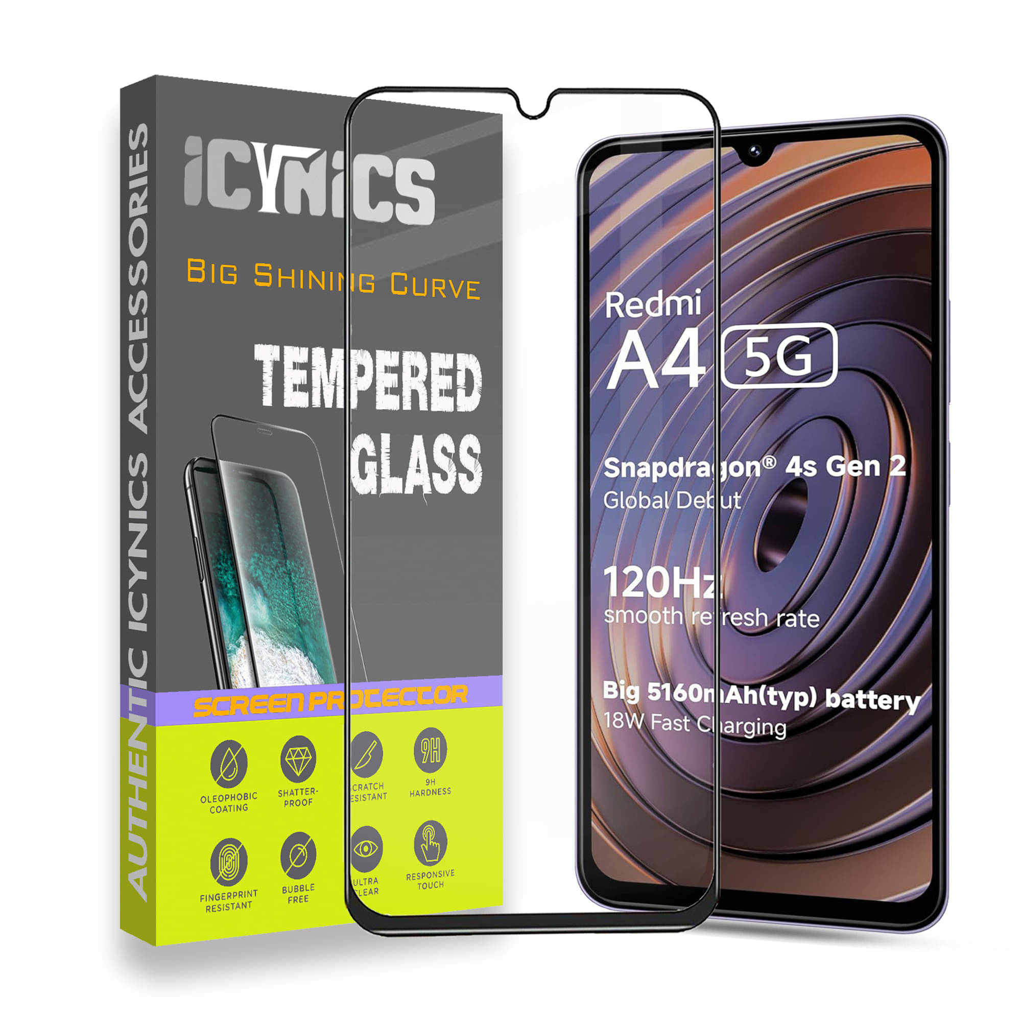     			Icynics Tempered Glass Compatible For Redmi A4 5G ( Pack of 1 )