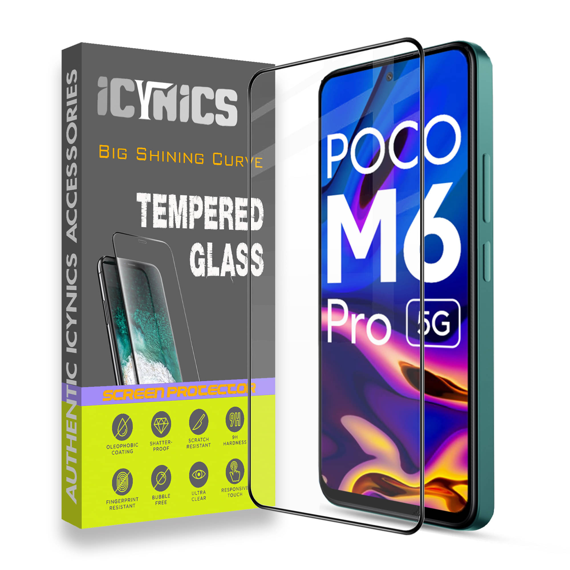     			Icynics Tempered Glass Compatible For Poco M6 Pro ( Pack of 1 )