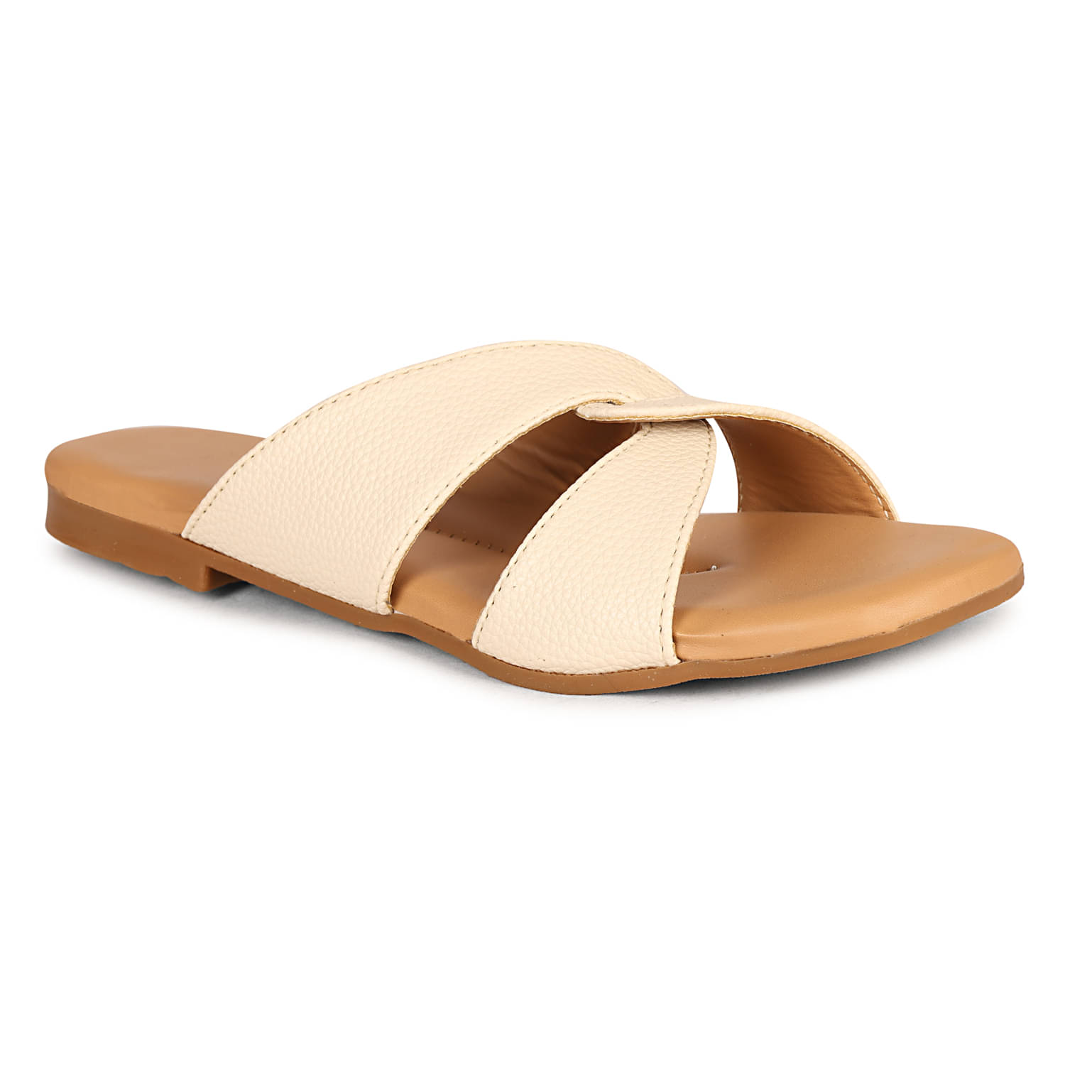     			Ishransh Cream Women's Flats