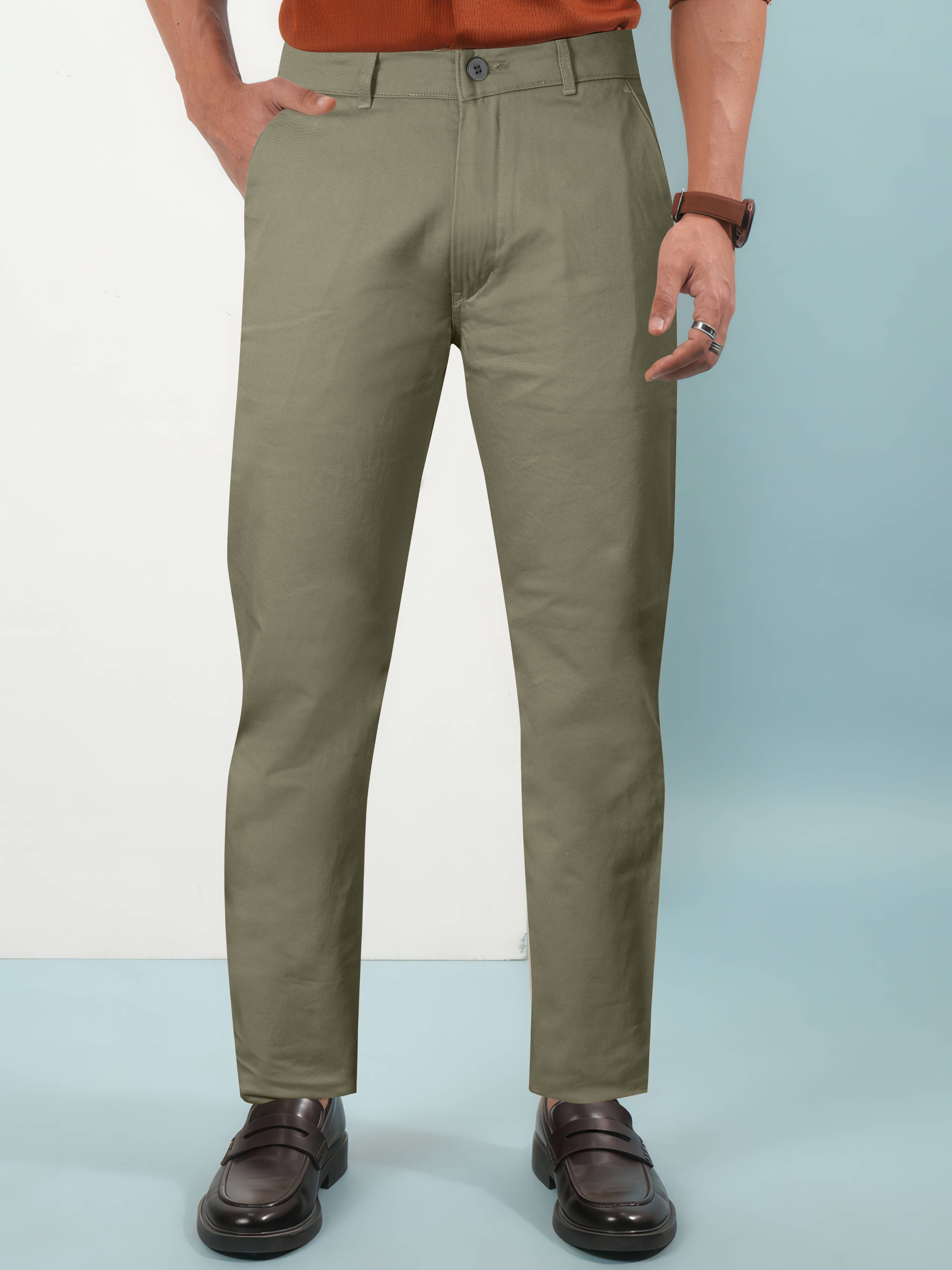     			JB JUST BLACK Regular Flat Men's Chinos - Light Green ( Pack of 1 )
