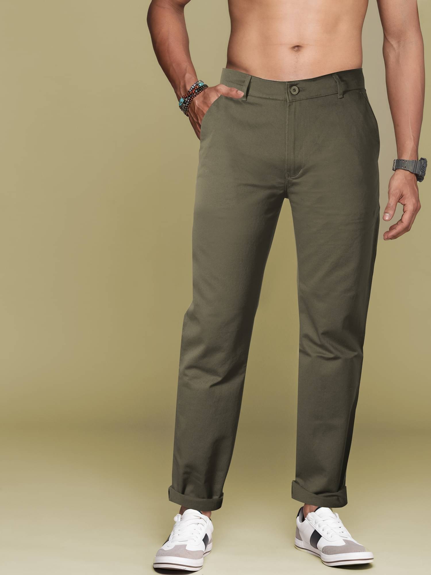     			JB JUST BLACK Regular Flat Men's Chinos - Beige ( Pack of 1 )