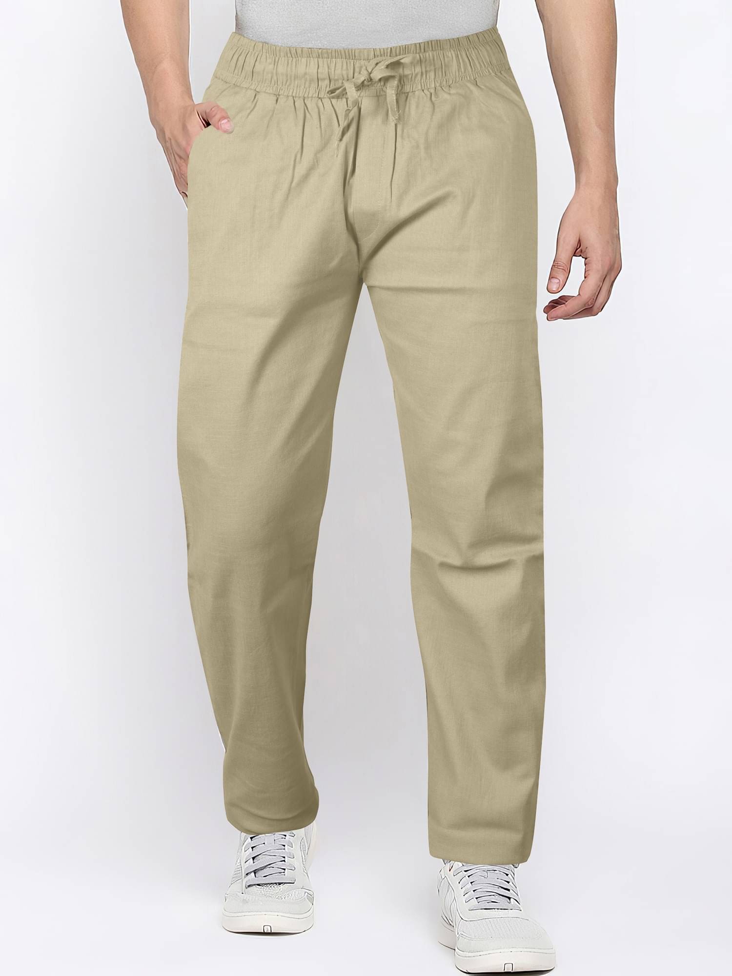     			JB JUST BLACK Relax Flat Men's Cargos - Beige ( Pack of 1 )