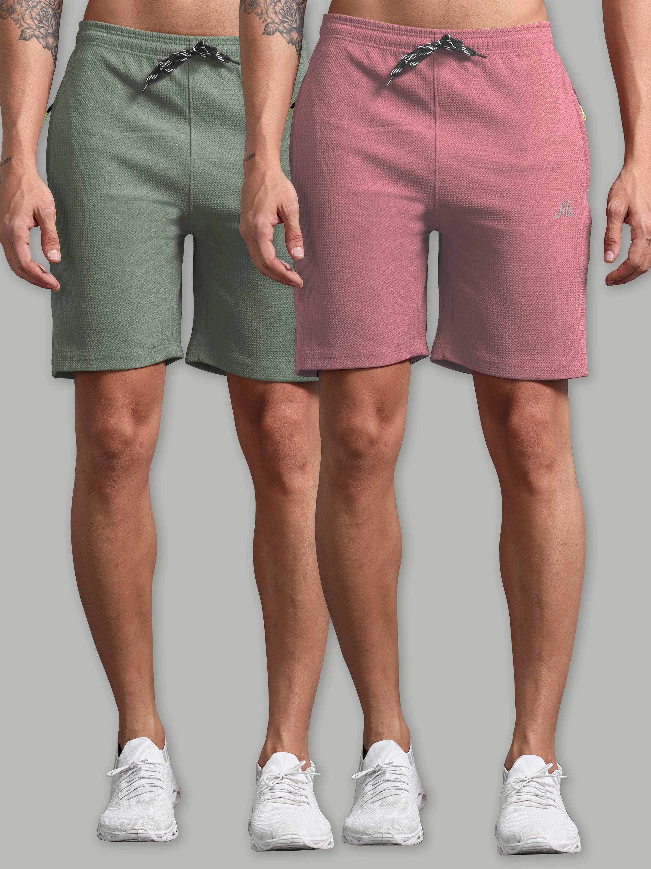     			JILZ Multi Polyester Men's Shorts ( Pack of 2 )