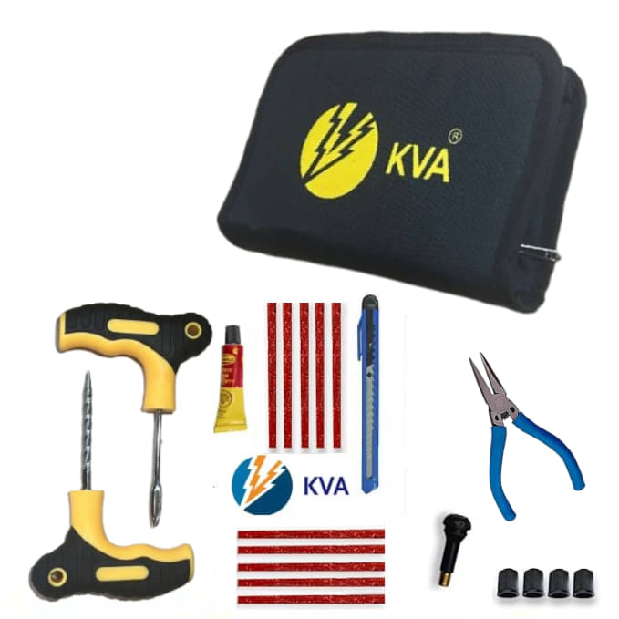     			KVA Tubeless Tyre Puncture Repair Kit 5 - 10 Strips