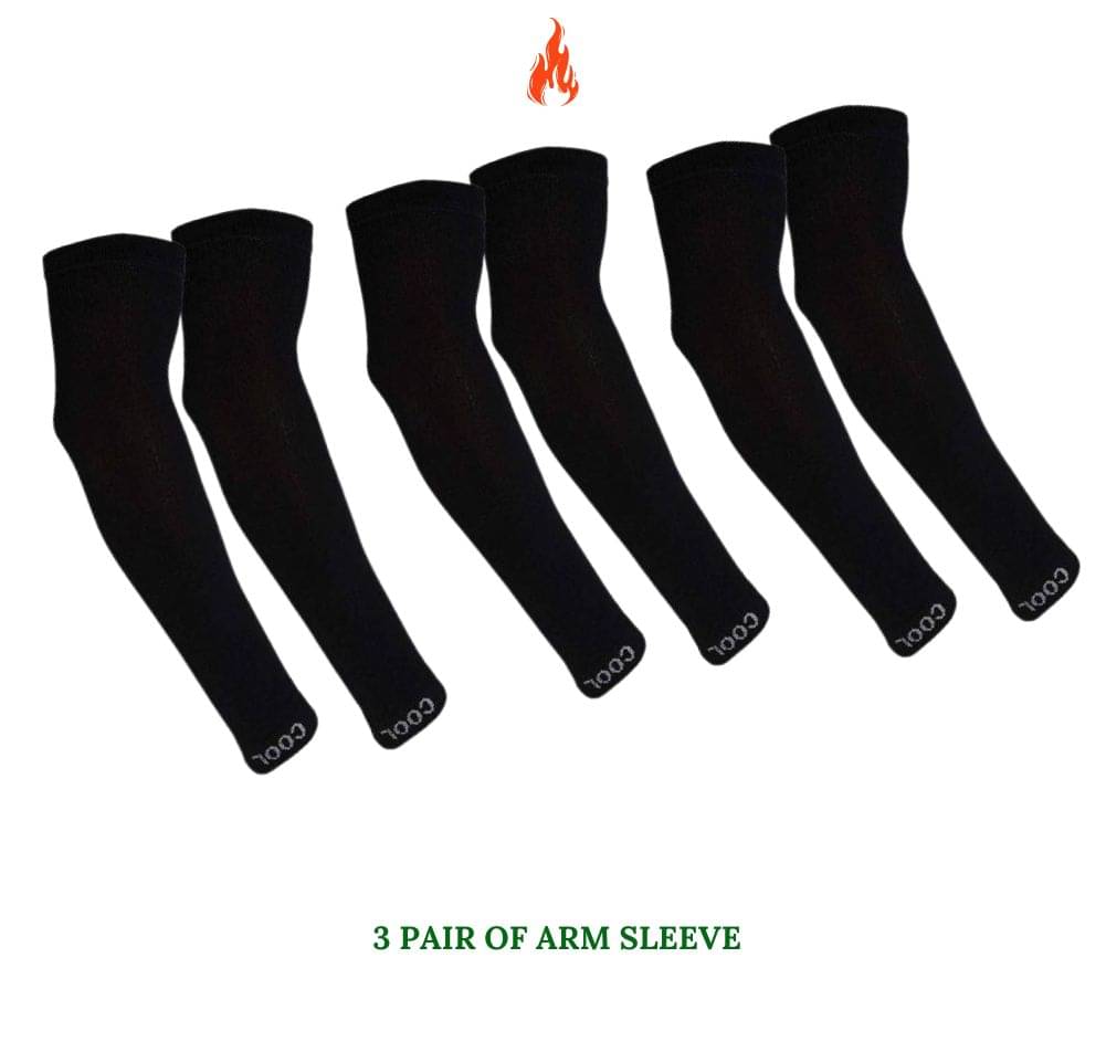     			MANSUDH Black Solid Riding Sleeves ( Set of 3 )