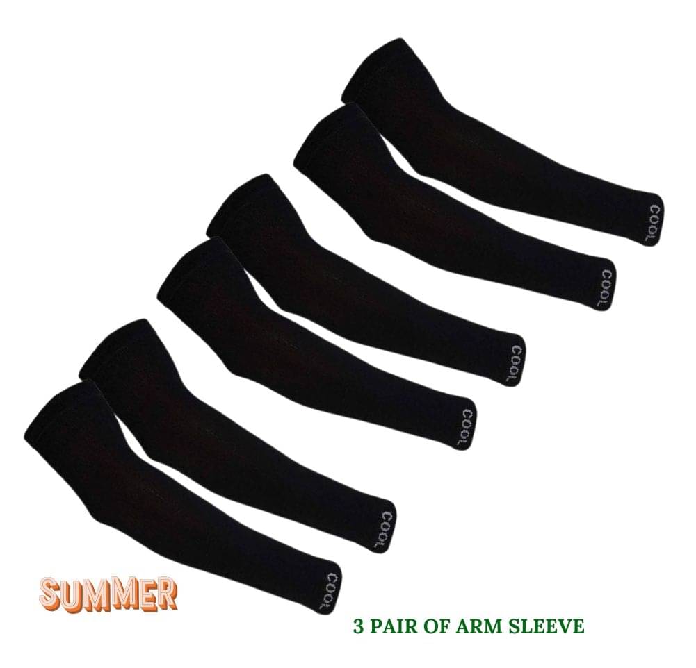     			MANSUDH Black Solid Riding Sleeves ( Set of 3 )