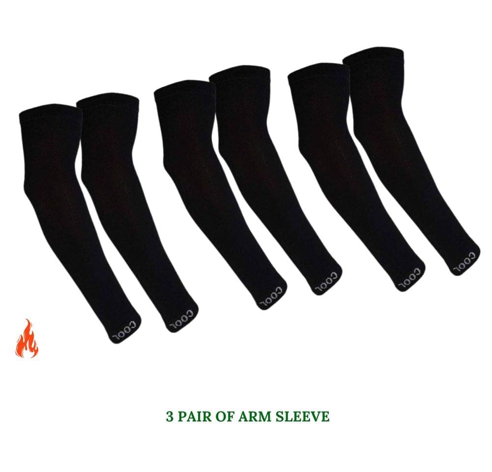     			MANSUDH Black Solid Riding Sleeves ( Set of 3 )
