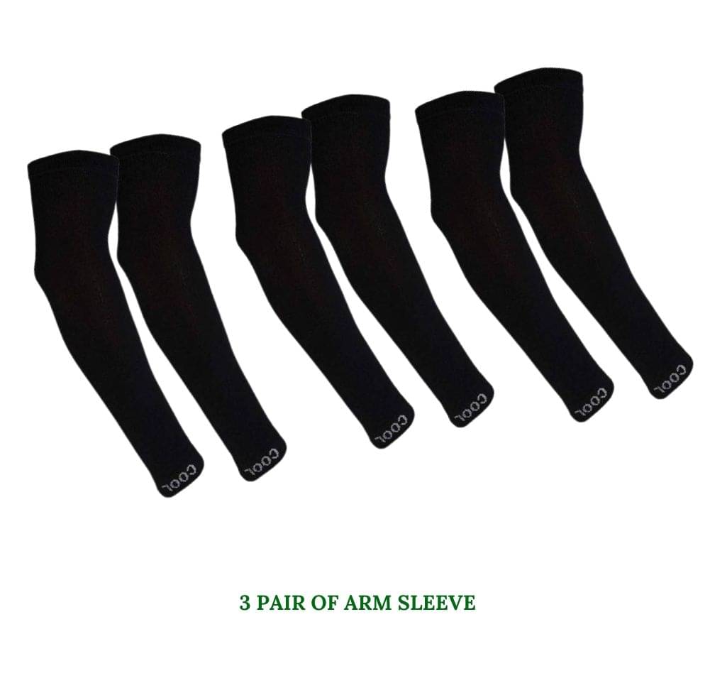     			MANSUDH Black Solid Riding Sleeves ( Set of 3 )