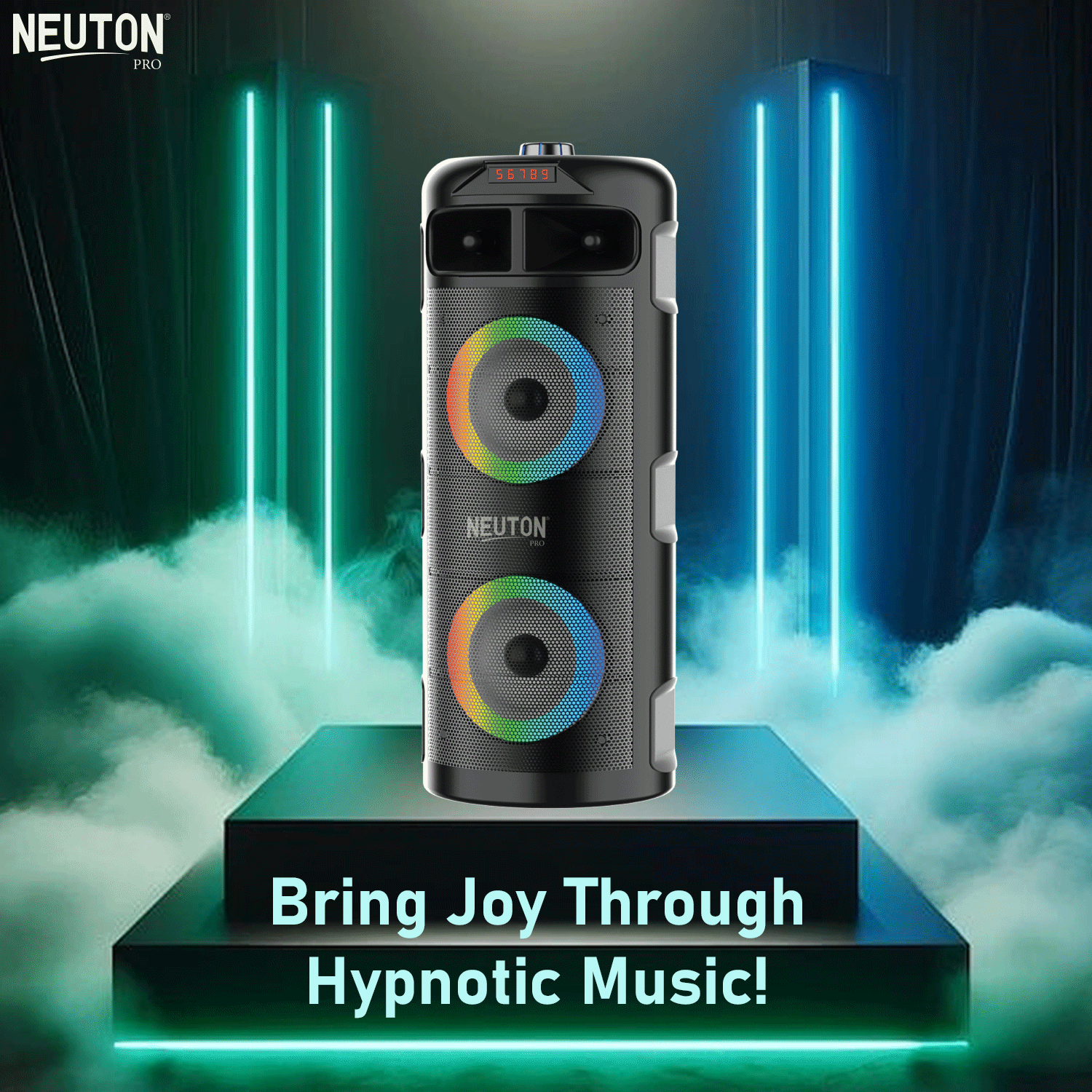     			NEUTON PRO BOOM 40 W Bluetooth Speaker Bluetooth v5.0 with USB,SD card Slot,Aux Playback Time 5 hrs Black