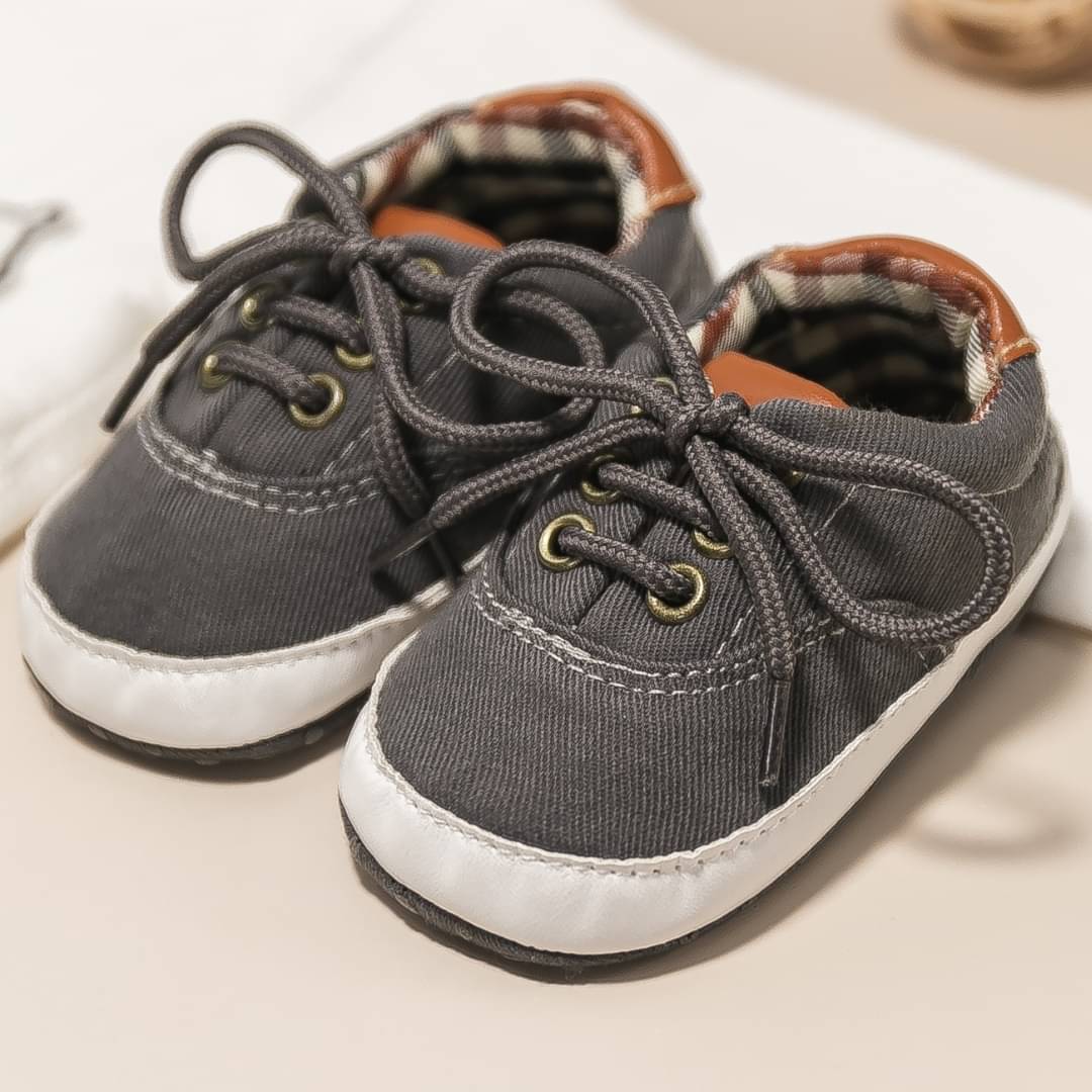     			Neska Moda - Dark Grey Booties For Baby Boy & Baby Girl 6-12 Months ( Pack of 1 )