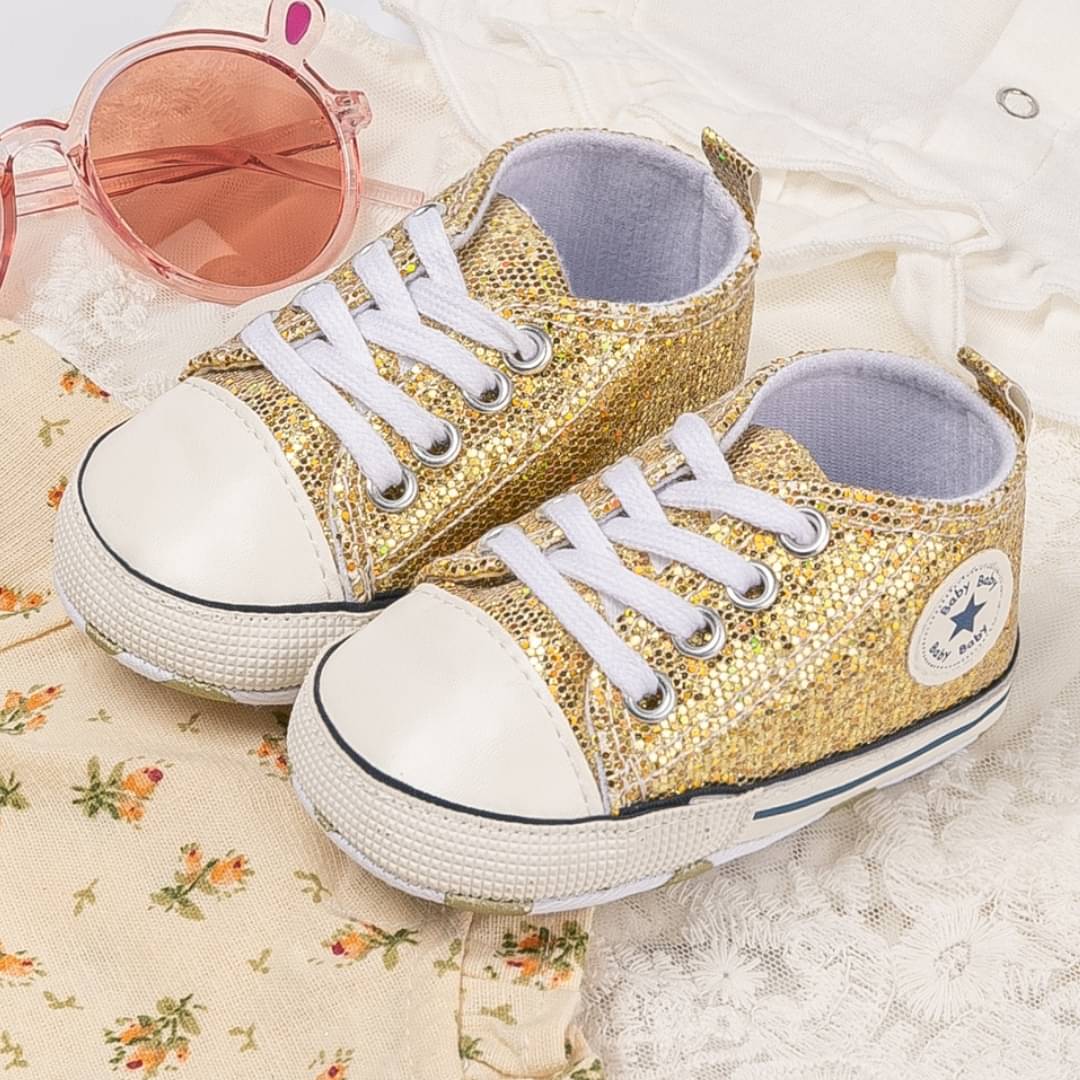     			Neska Moda - Gold Booties For Baby Girl 6-12 Months ( Pack of 1 )