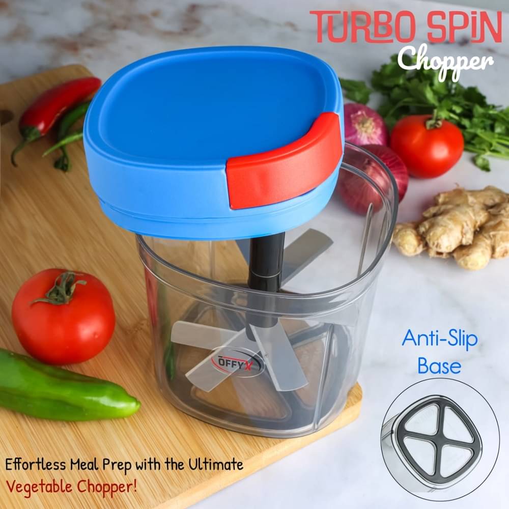     			OFFYX OFFYXTurboChopper Blue Plastic Mannual Chopper 600 ml ( Pack of 1 )