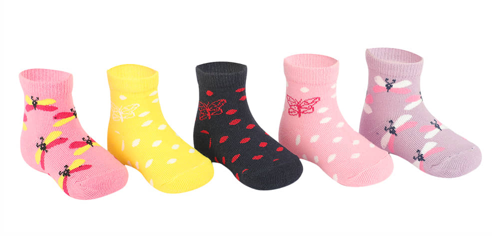 PRIMESOX Pack of 5 Baby Girls Cotton Full Length Socks ( Multocolor 1 ) - Socks | Buy online on ZillyBuy