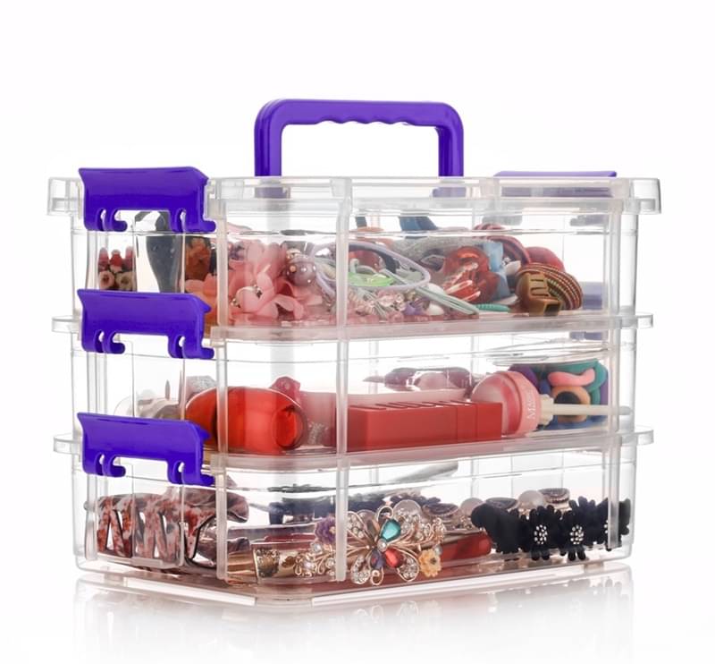     			Plastic 3 Layer Make Up/Jewellery/Cosmetic/Stationery Multi Purpose Storage Box