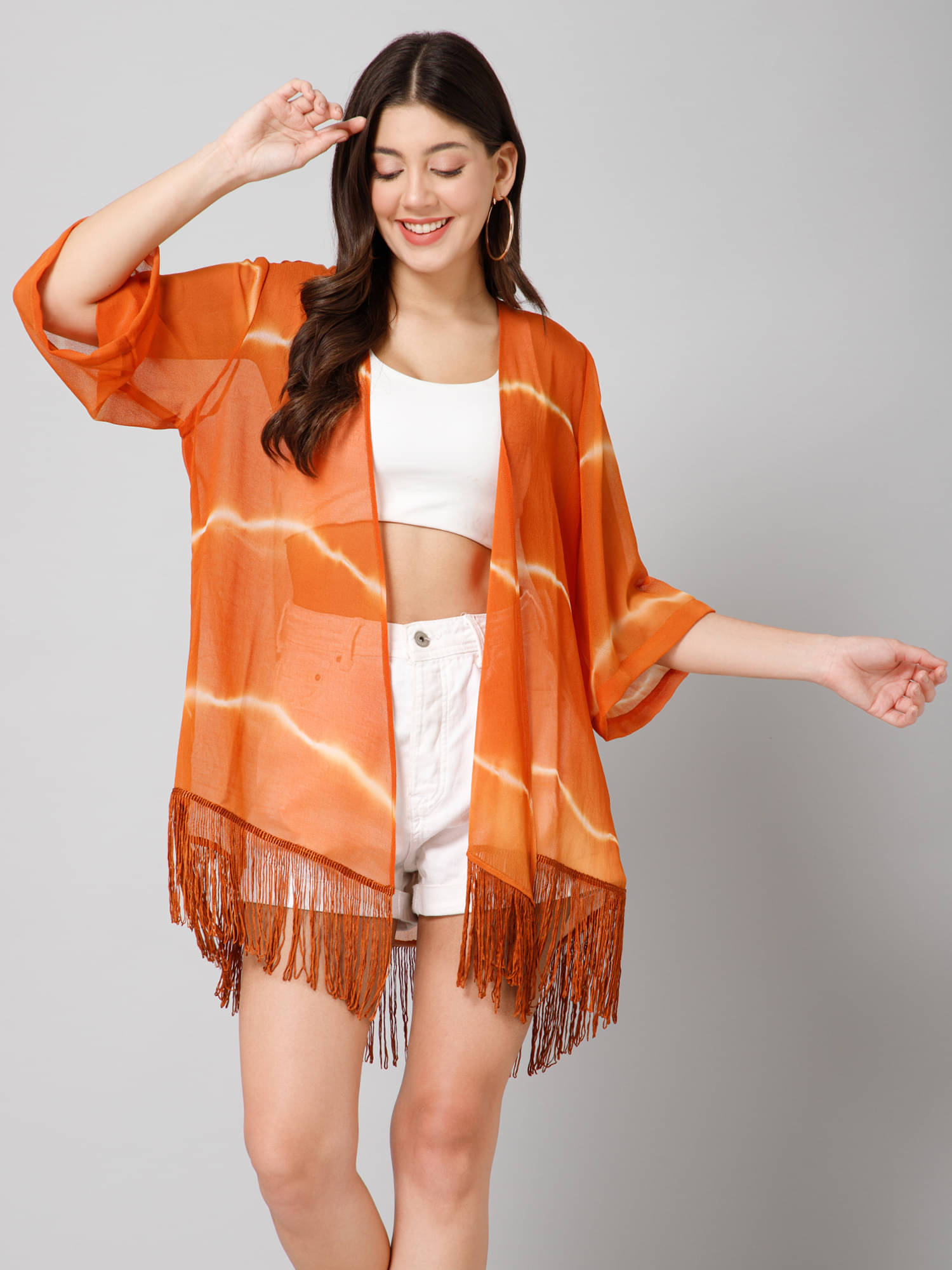     			Purys Women's Georgette Regular Top ( Rust )
