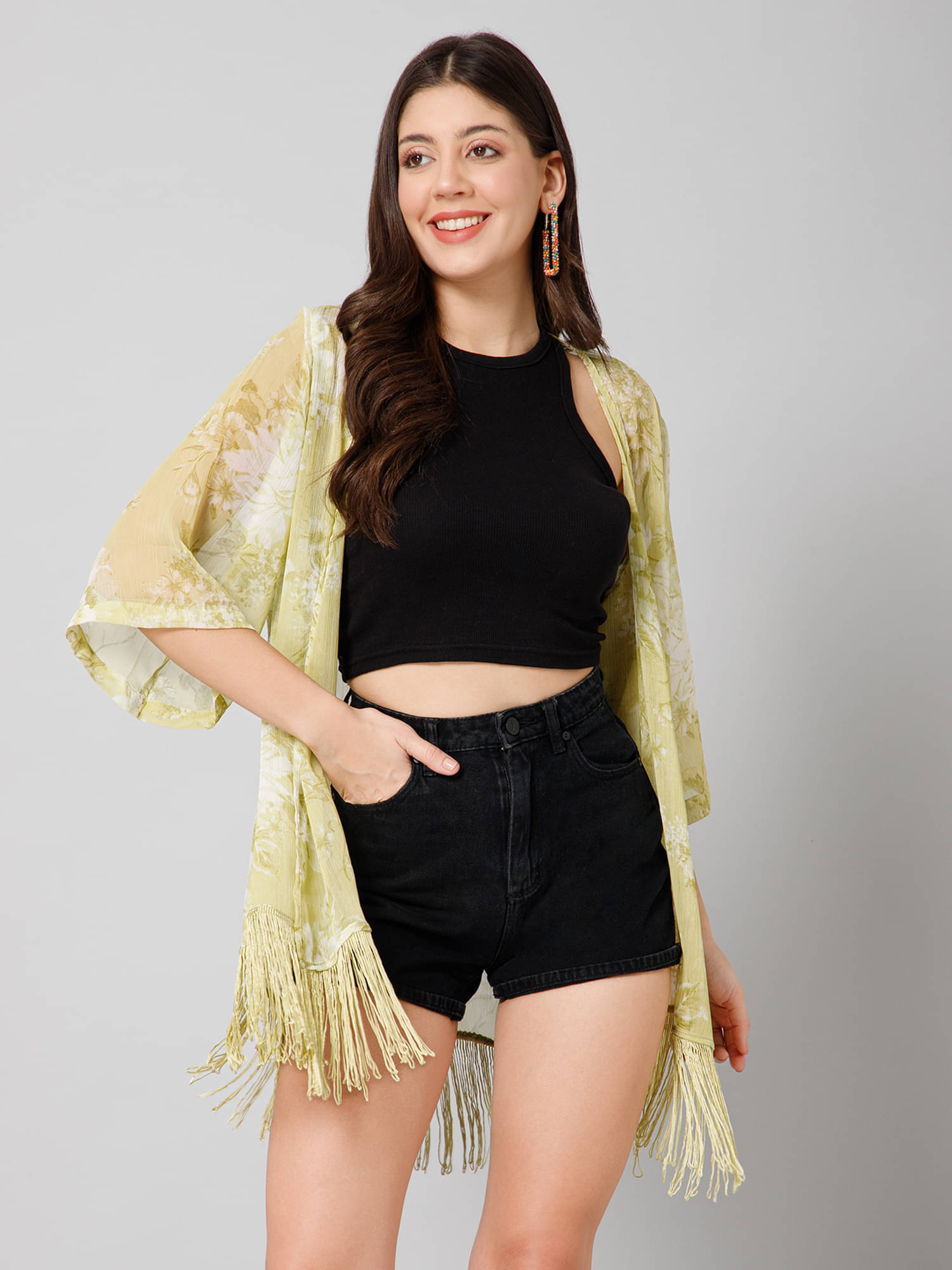     			Purys Women's Georgette Regular Top ( Yellow )