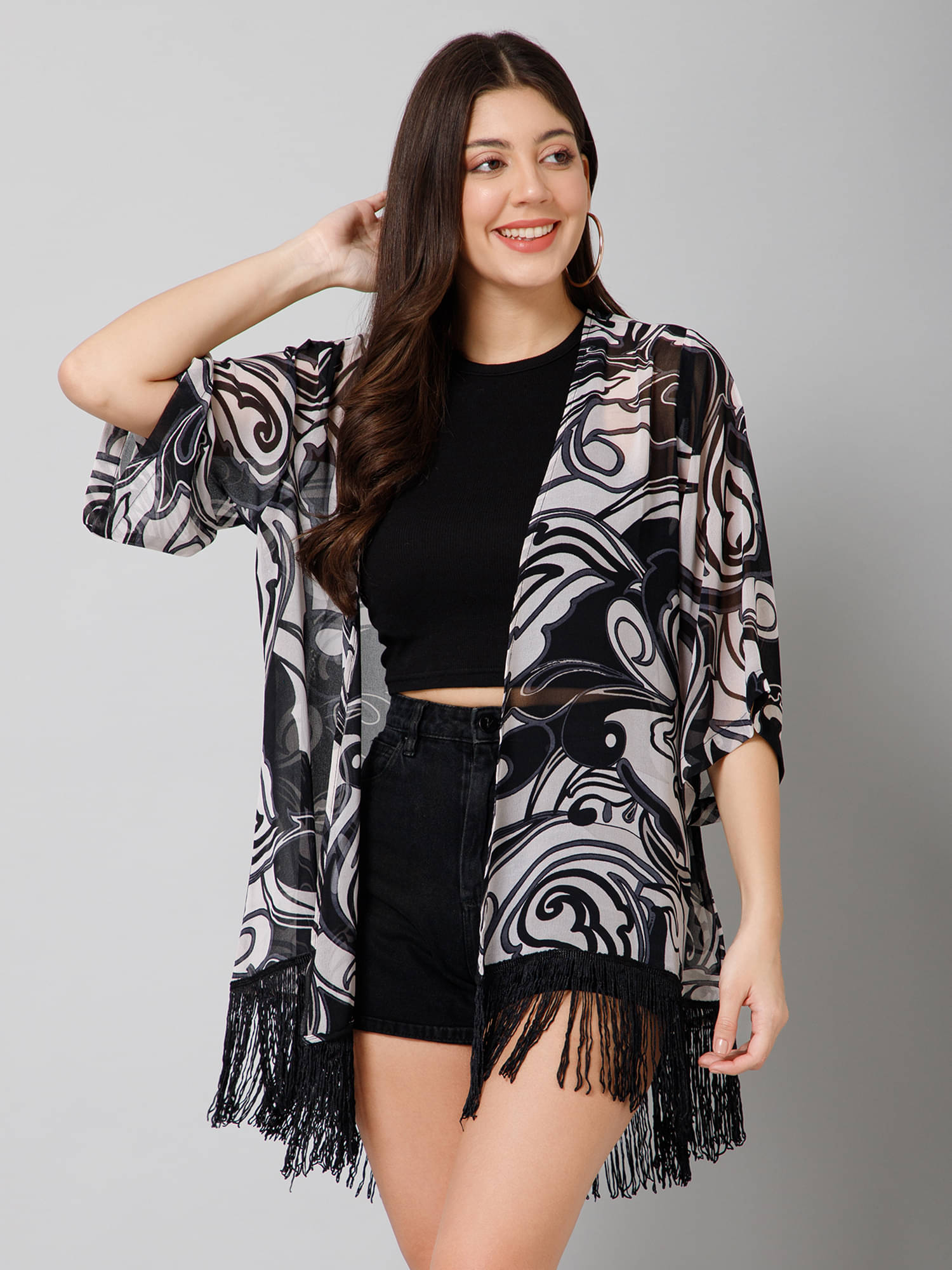 Purys Women's Georgette Regular Top ( Black ) Purys Women's Georgette Regular Top ( Black )