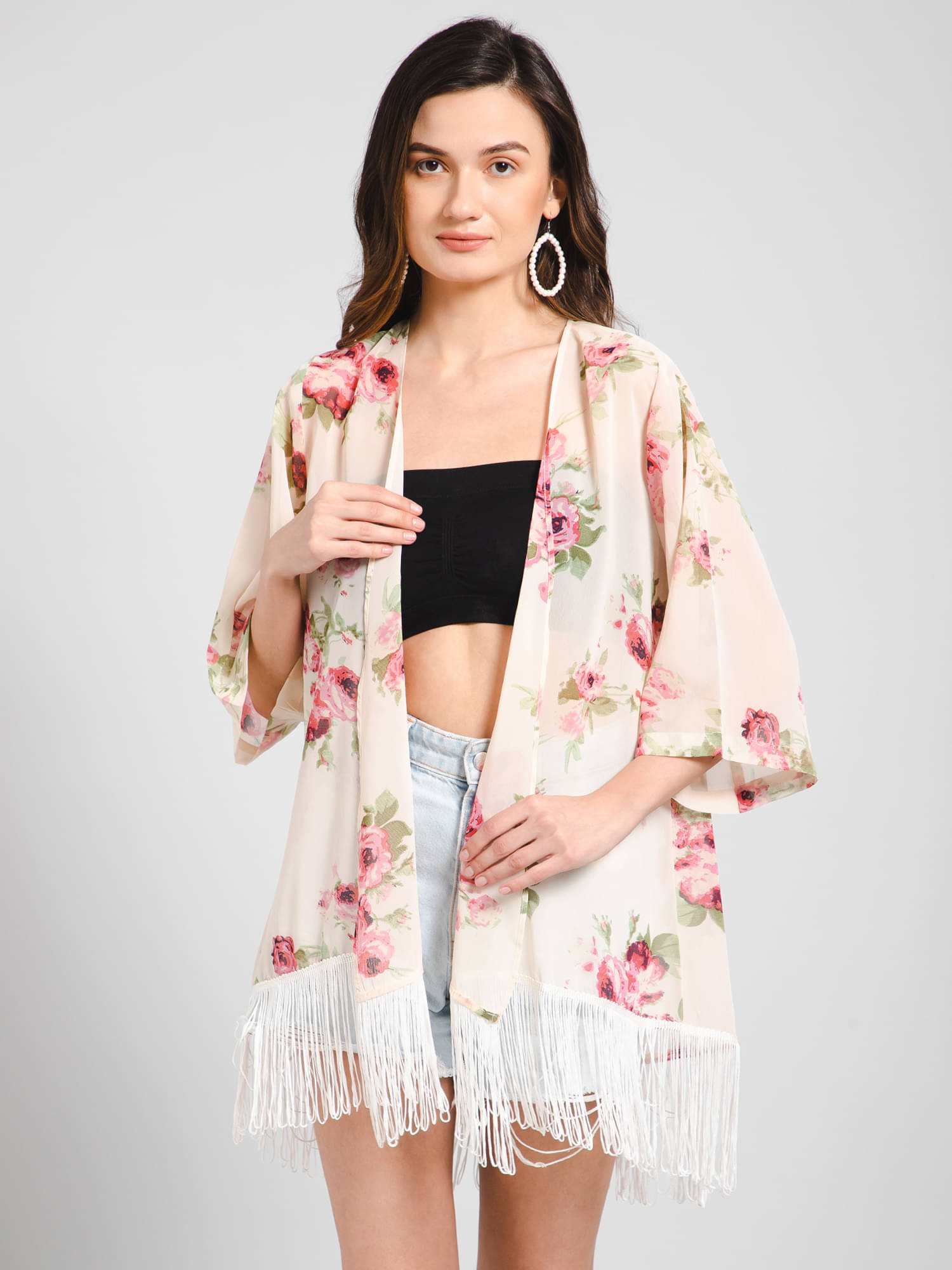     			Purys Women's Georgette Regular Top ( Off White )