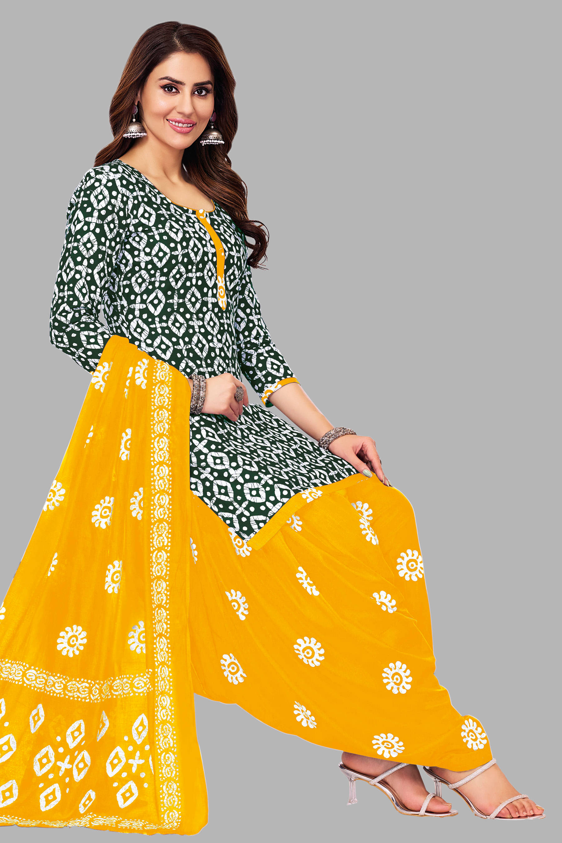 SIMMU Unstitched Cotton Printed Dress Material - Light Green ( Pack of 1 ) SIMMU Unstitched Cotton Printed Dress Material - Light Green ( Pack of 1 )