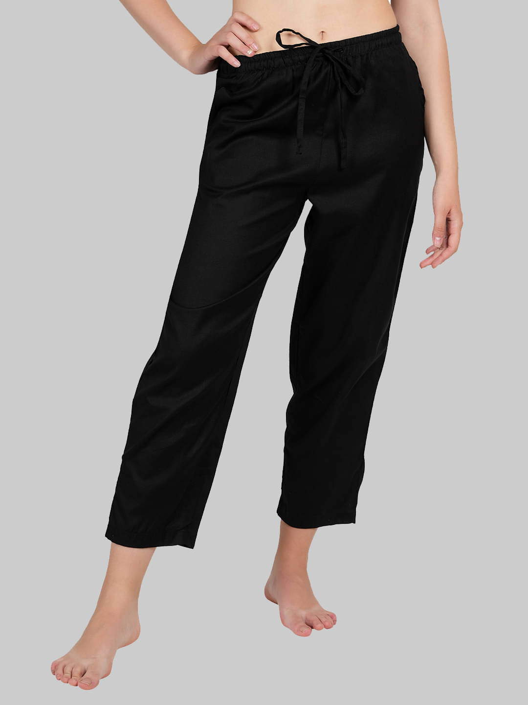     			STYLE SHOES Pack of 1 Linen Regular Women's Formal Pants ( Black )
