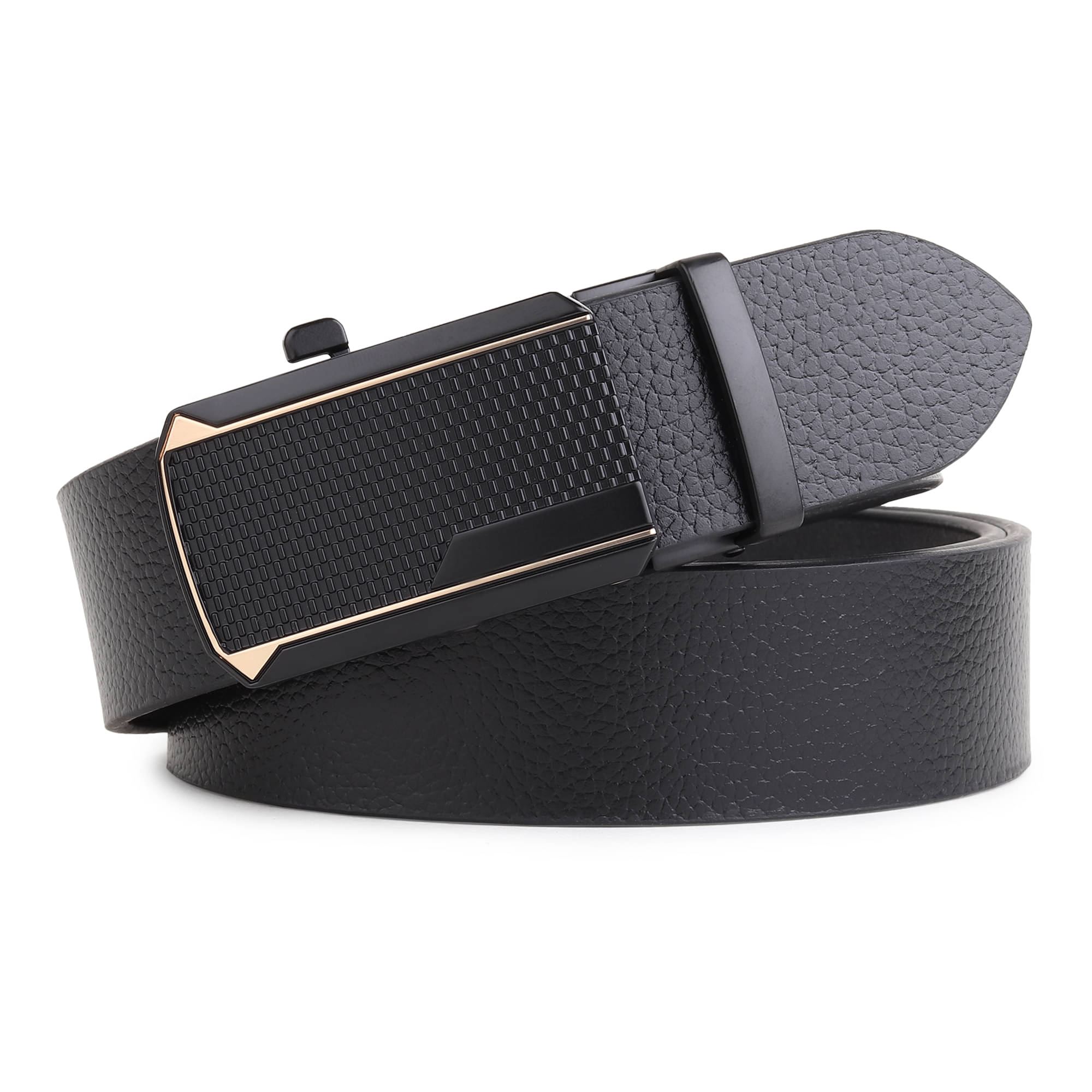SUNSHOPPING - Black 100% Leather Men's Formal Belt ( Pack of 1 ) SUNSHOPPING - Black 100% Leather Men's Formal Belt ( Pack of 1 )