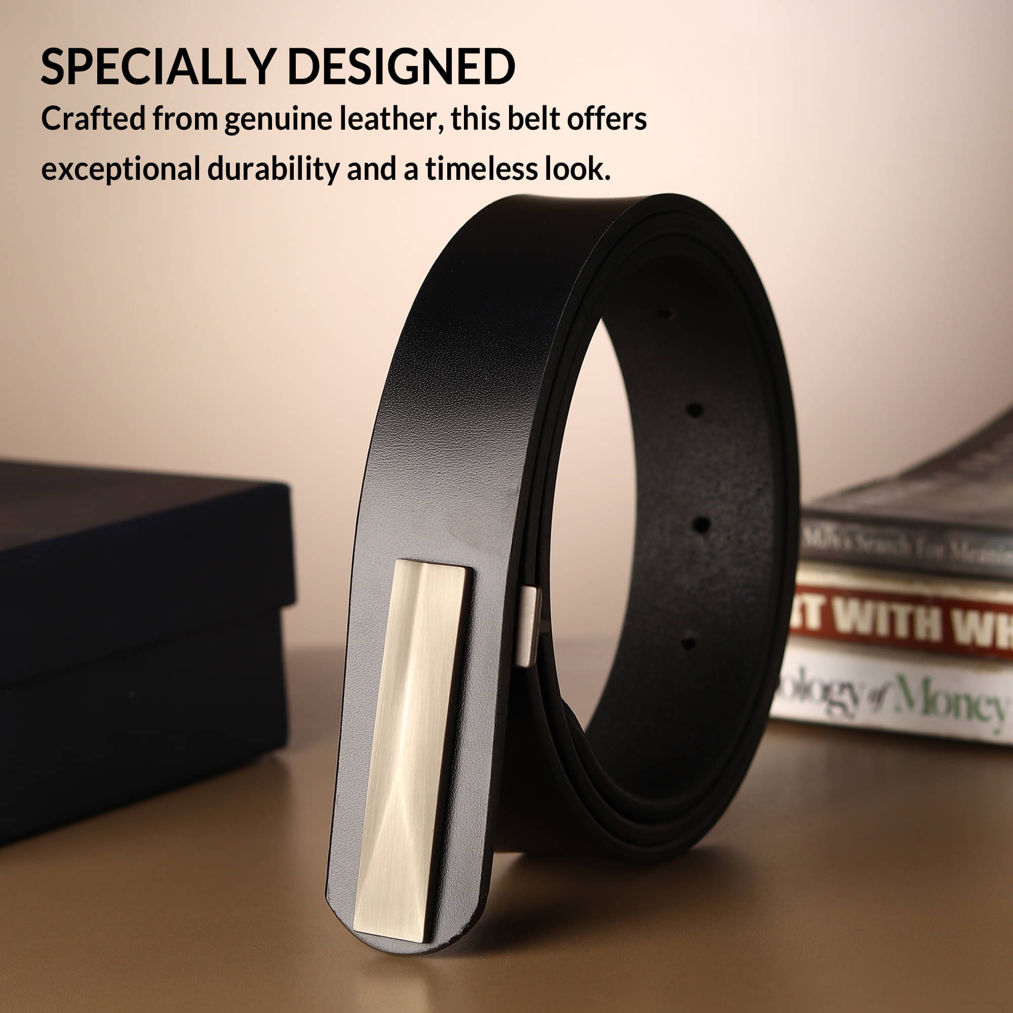     			SUNSHOPPING - Black 100% Leather Men's Party Belt ( Pack of 1 )