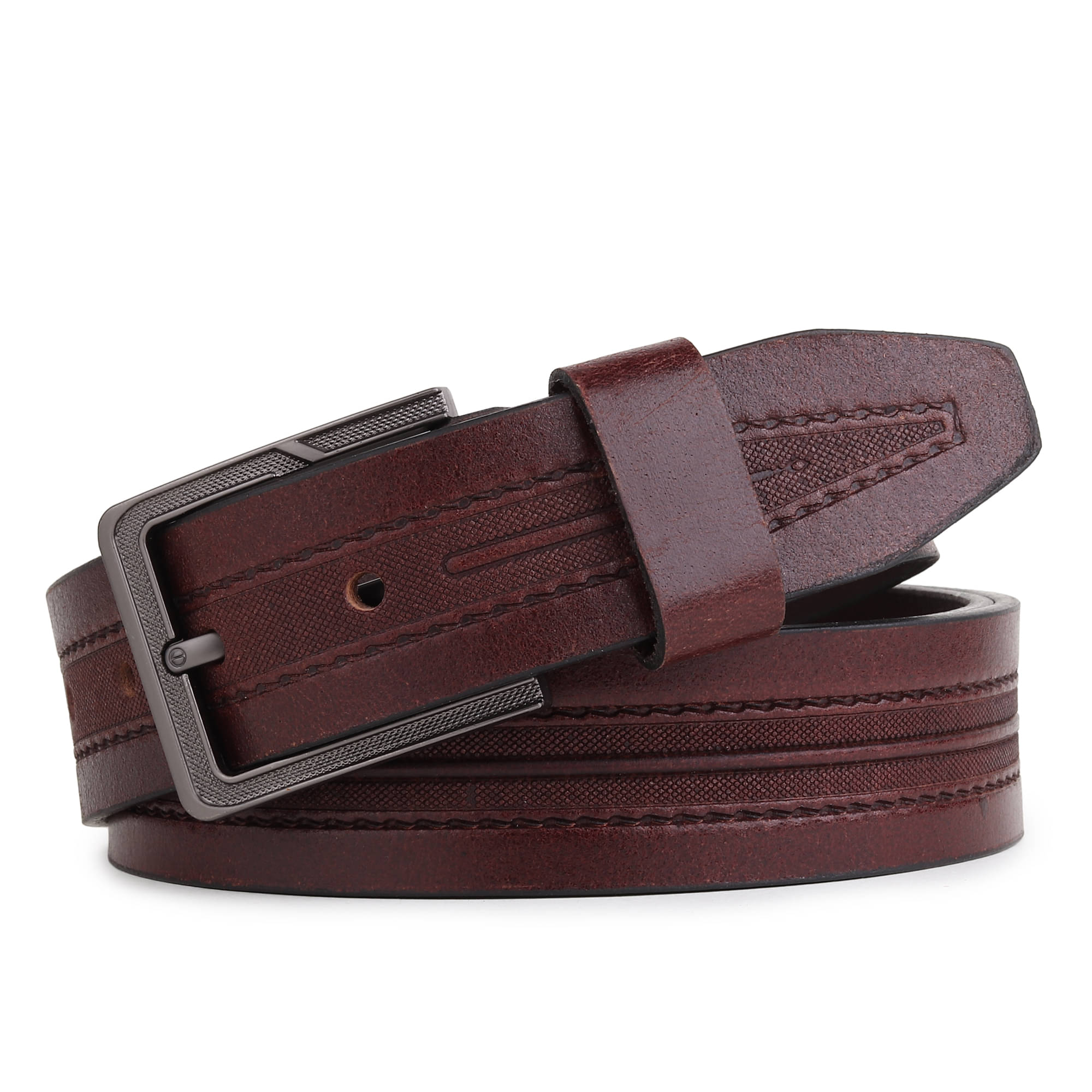     			SUNSHOPPING - Brown 100% Leather Men's Casual Belt ( Pack of 1 )