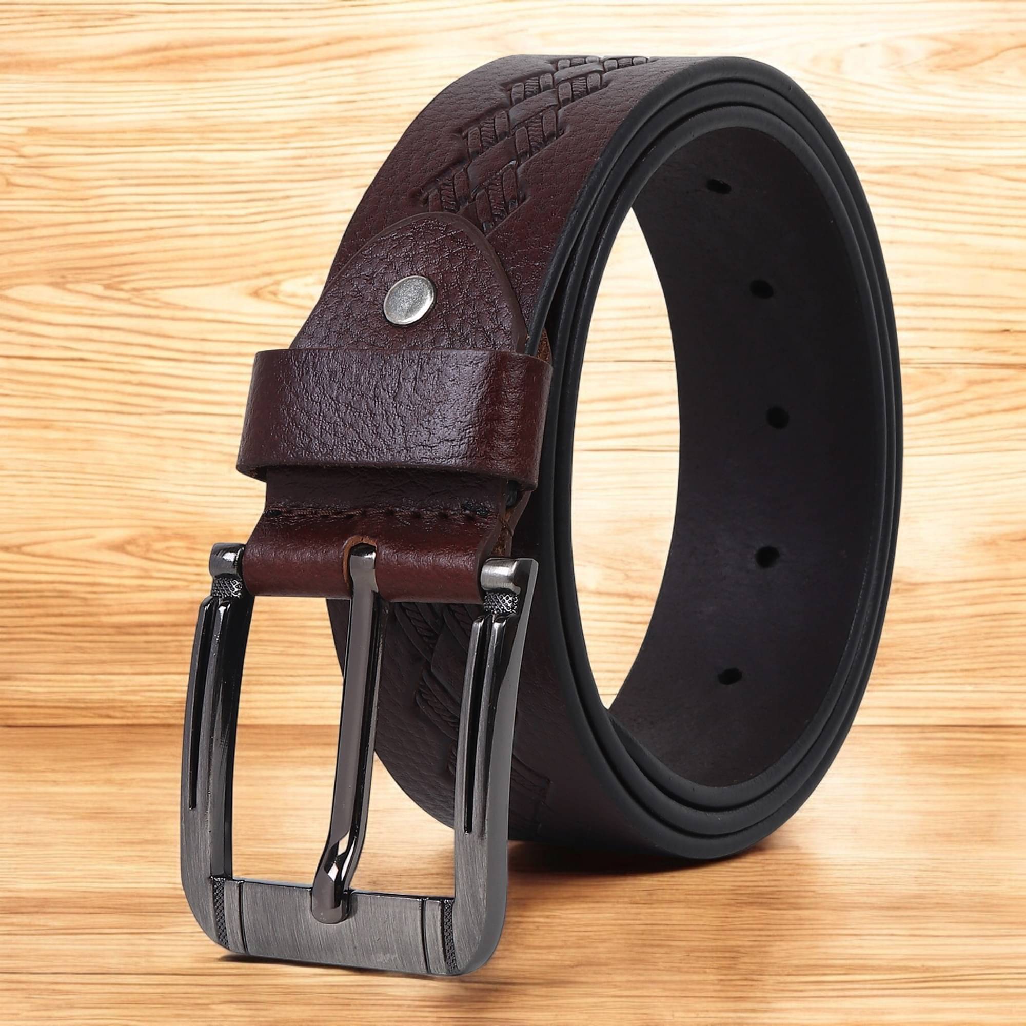 SUNSHOPPING - Brown 100% Leather Men's Formal Belt ( Pack of 1 )     			SUNSHOPPING - Brown 100% Leather Men's Formal Belt ( Pack of 1 )