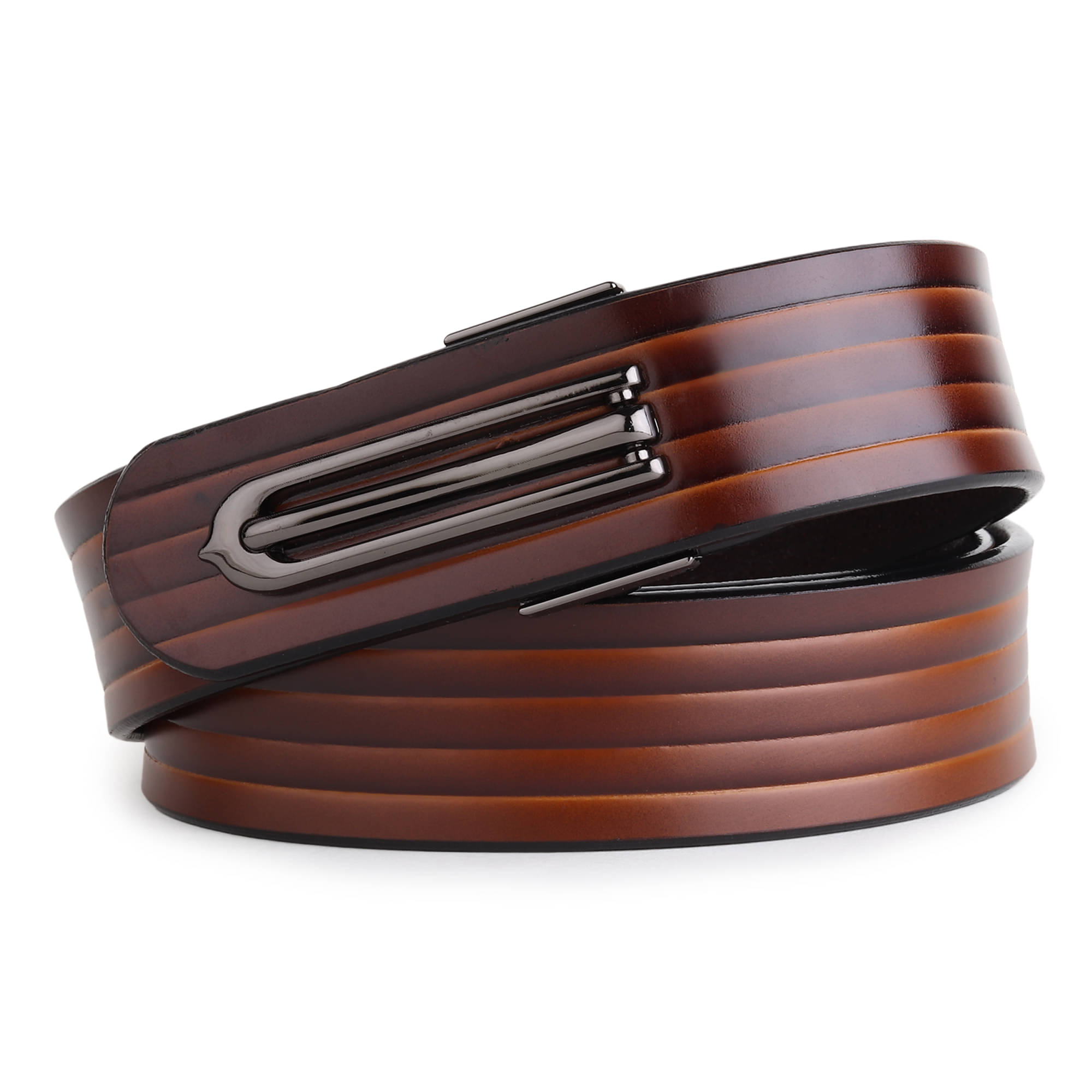     			SUNSHOPPING - Brown 100% Leather Men's Formal Belt ( Pack of 1 )