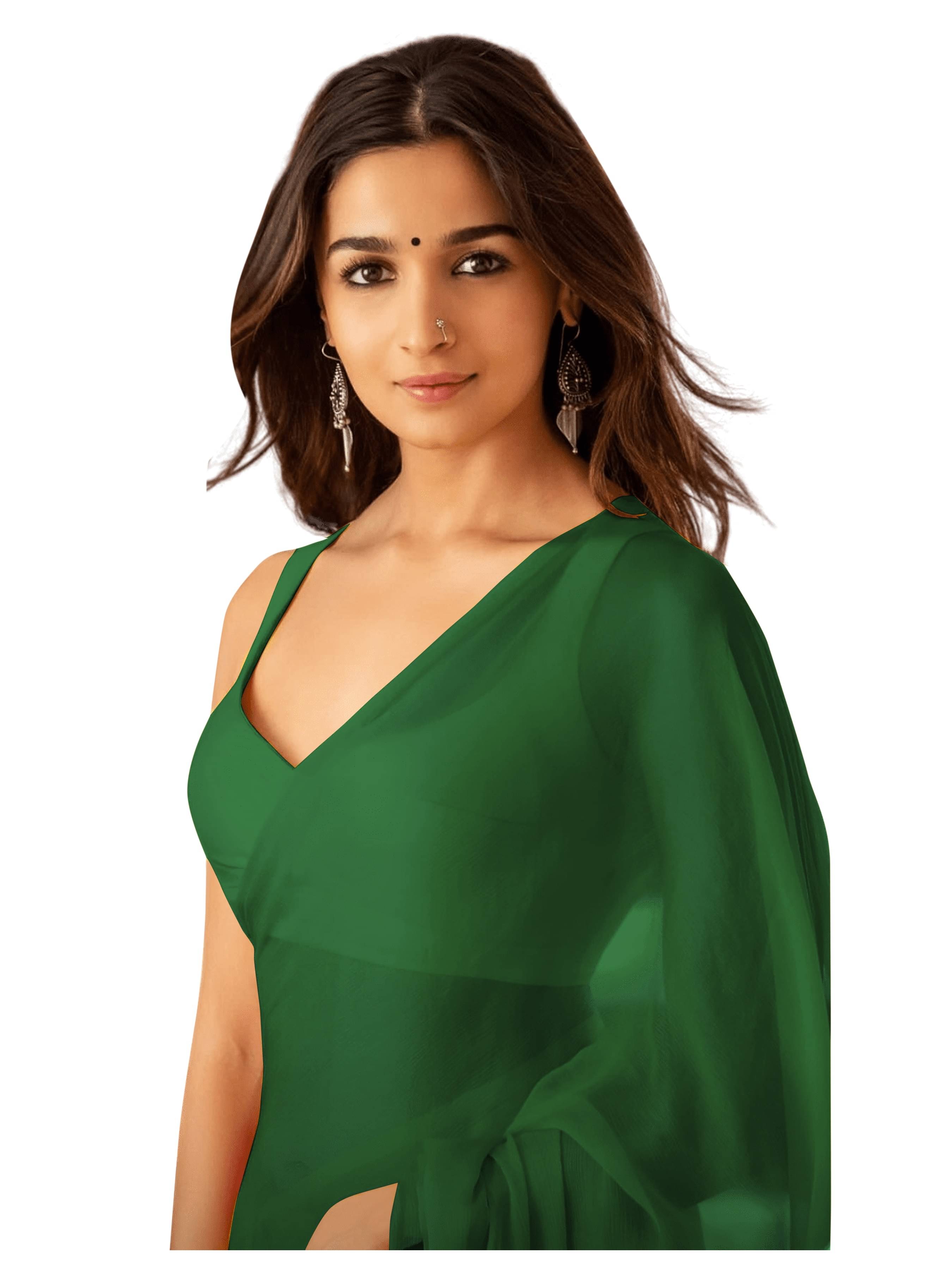 Sidhidata Georgette Solid Saree Without Blouse Piece ( Multicolor1 ) Sidhidata Georgette Solid Saree Without Blouse Piece ( Multicolor1 )
