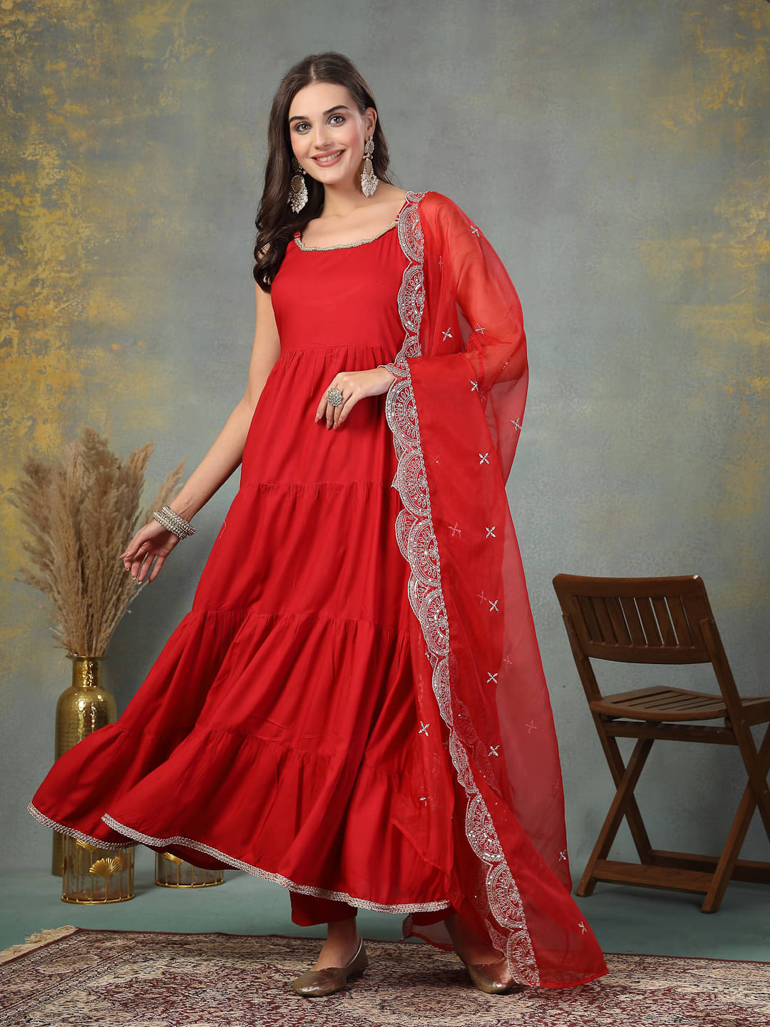 Stylum Rayon Solid Kurti With Pants Women's Stitched Salwar Suit - Red ( Pack of 1 ) Stylum Rayon Solid Kurti With Pants Women's Stitched Salwar Suit - Red ( Pack of 1 )