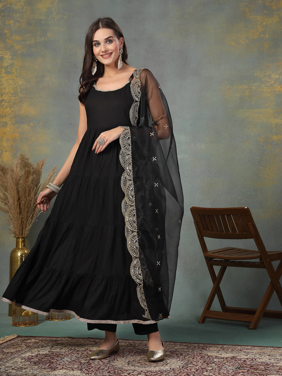     			Stylum Rayon Solid Kurti With Pants Women's Stitched Salwar Suit - Black ( Pack of 1 )