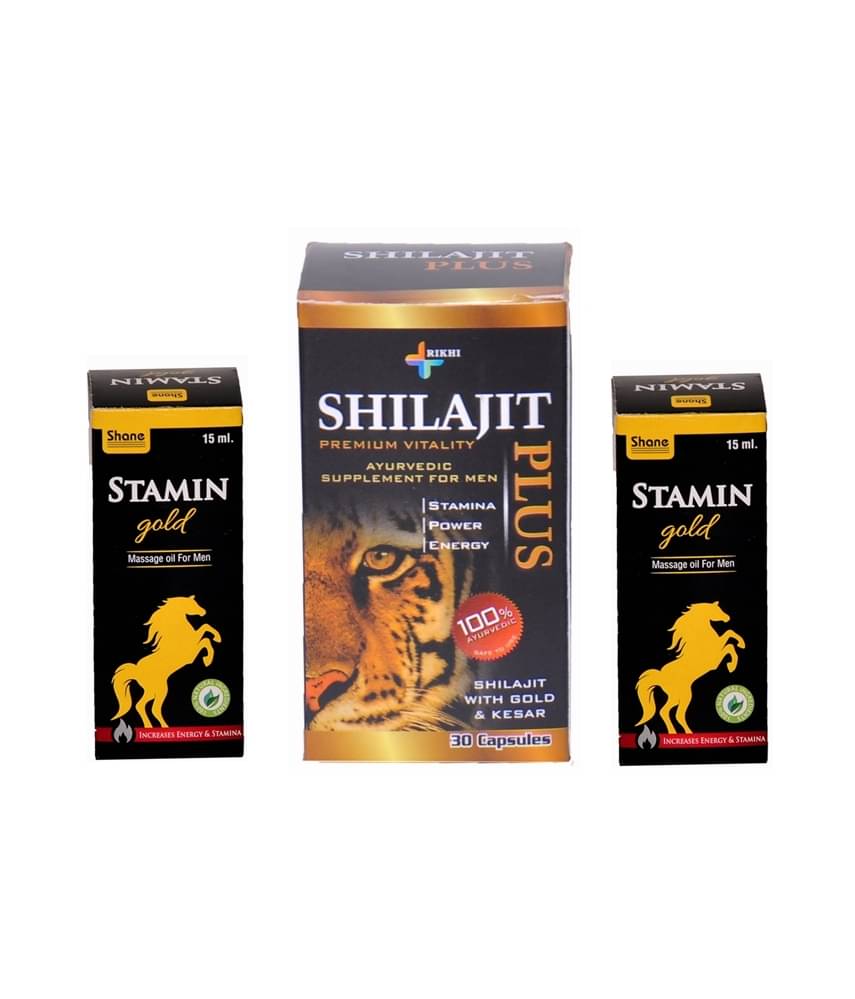 Syan Deals Rikhi Shilajit Plus 30 Capsule & Stamin Gold oil 15ml Pack of 2 (for MEN) Syan Deals Rikhi Shilajit Plus 30 Capsule & Stamin Gold oil 15ml Pack of 2 (for MEN)