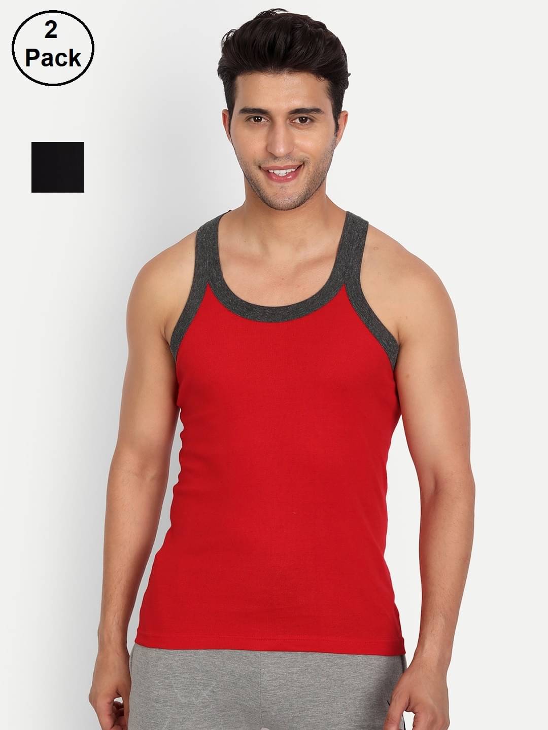     			TT Pack of 2 Cotton Gym Vest For Men ( Multicolor )