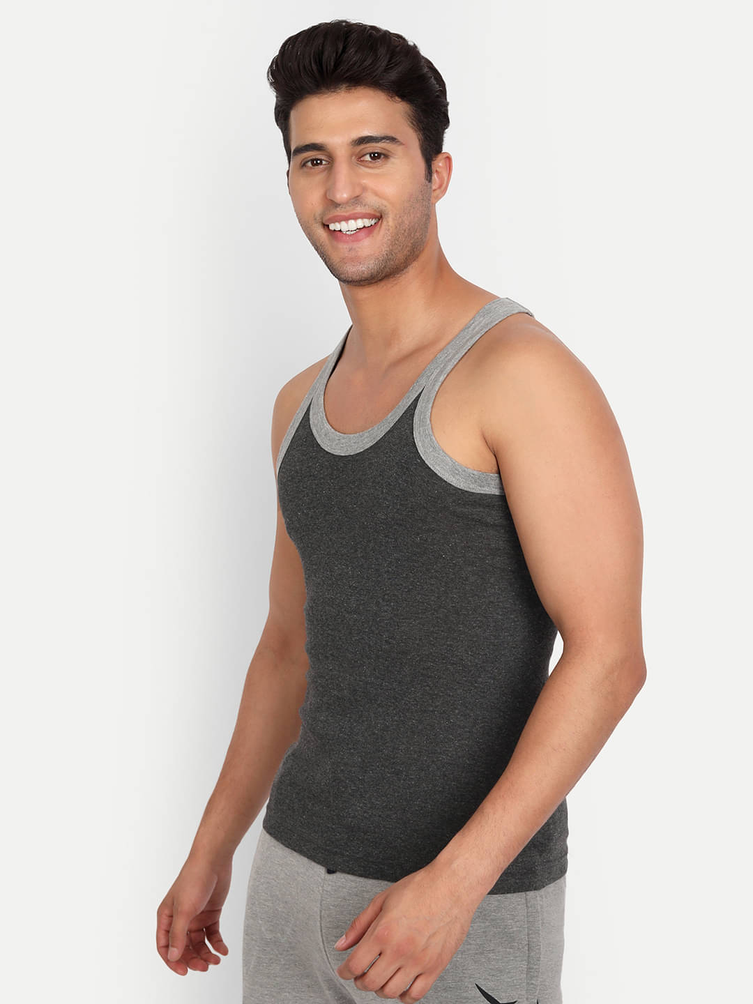 TT Pack of 2 Cotton Gym Vest For Men ( Grey ) TT Pack of 2 Cotton Gym Vest For Men ( Grey )