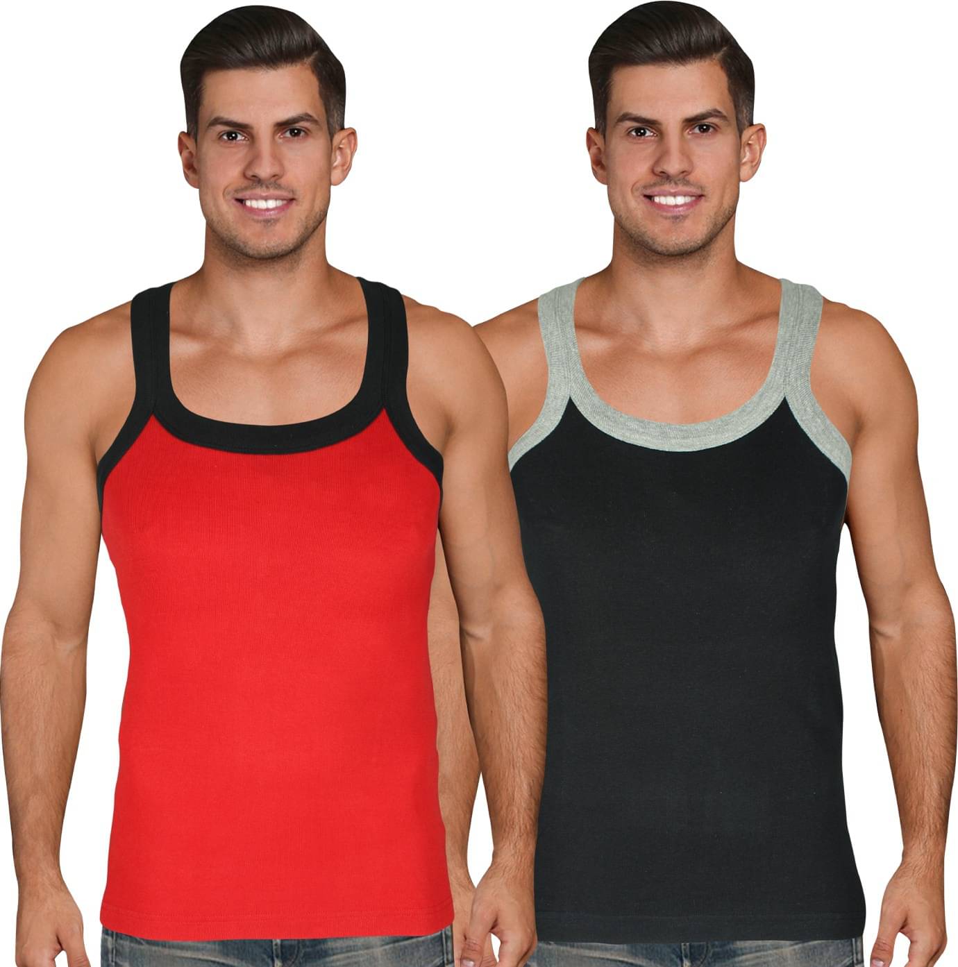 TT Pack of 2 Cotton Gym Vest For Men ( Black ) TT Pack of 2 Cotton Gym Vest For Men ( Black )