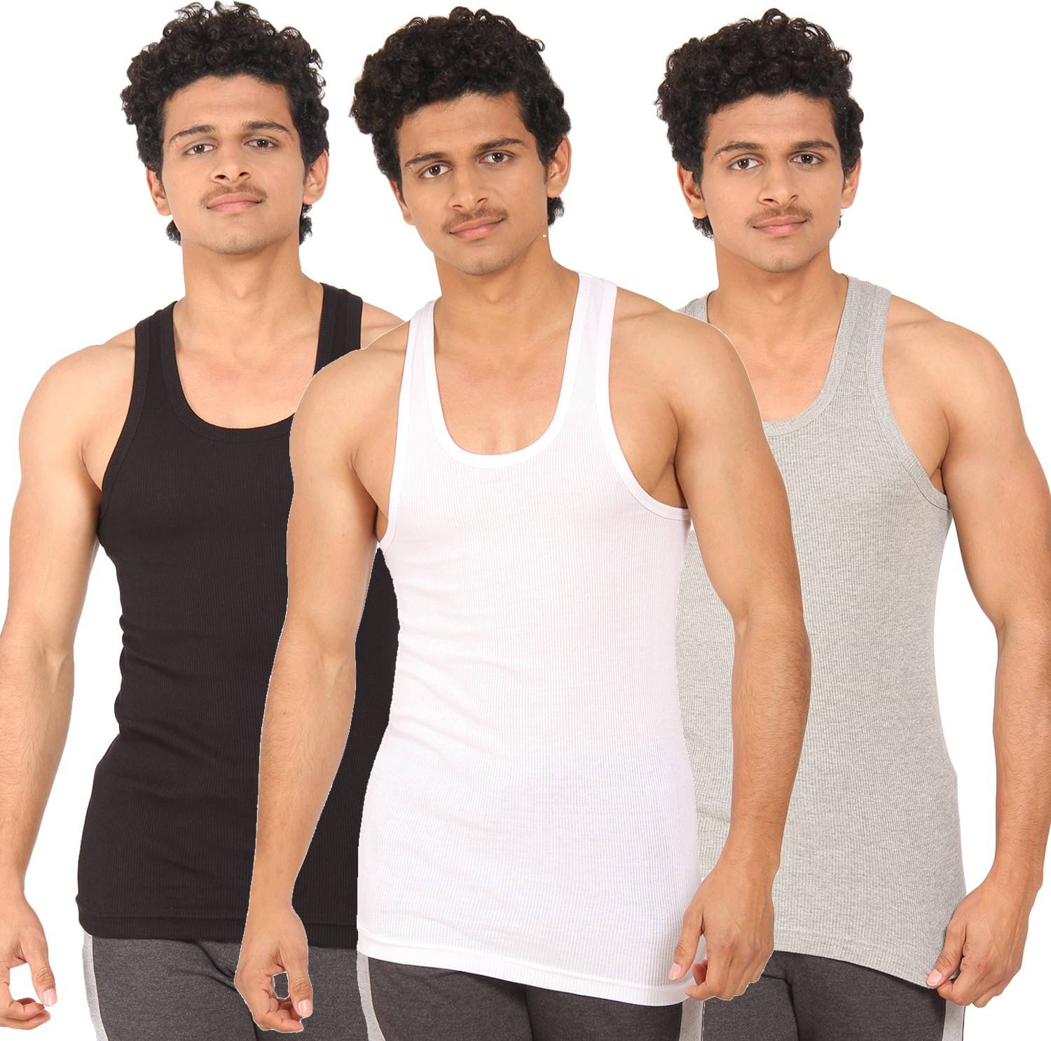 TT Pack of 3 Cotton Basic Vest For Men ( White ) TT Pack of 3 Cotton Basic Vest For Men ( White )