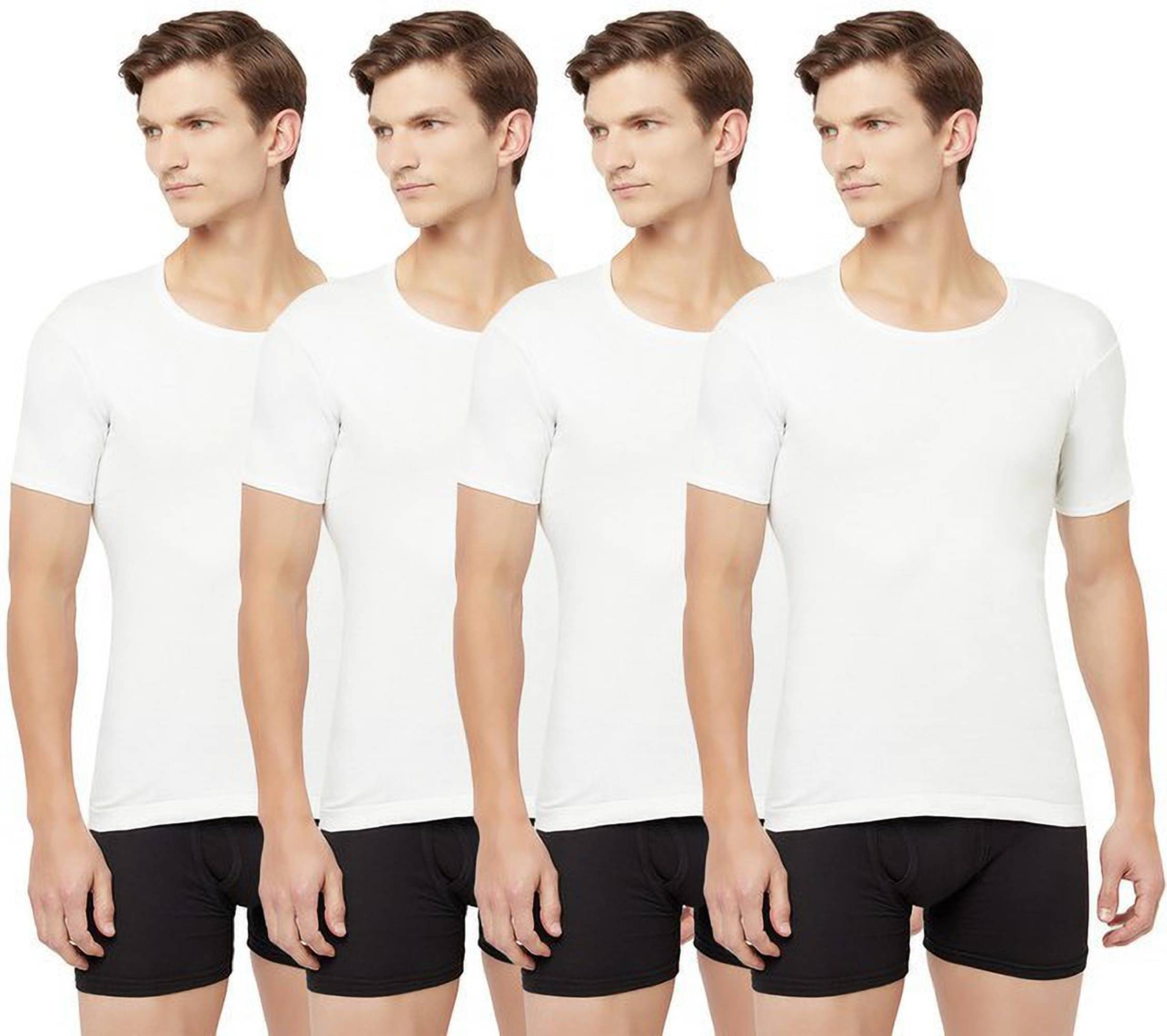     			TT Pack of 4 Cotton Basic Vest For Men ( White )