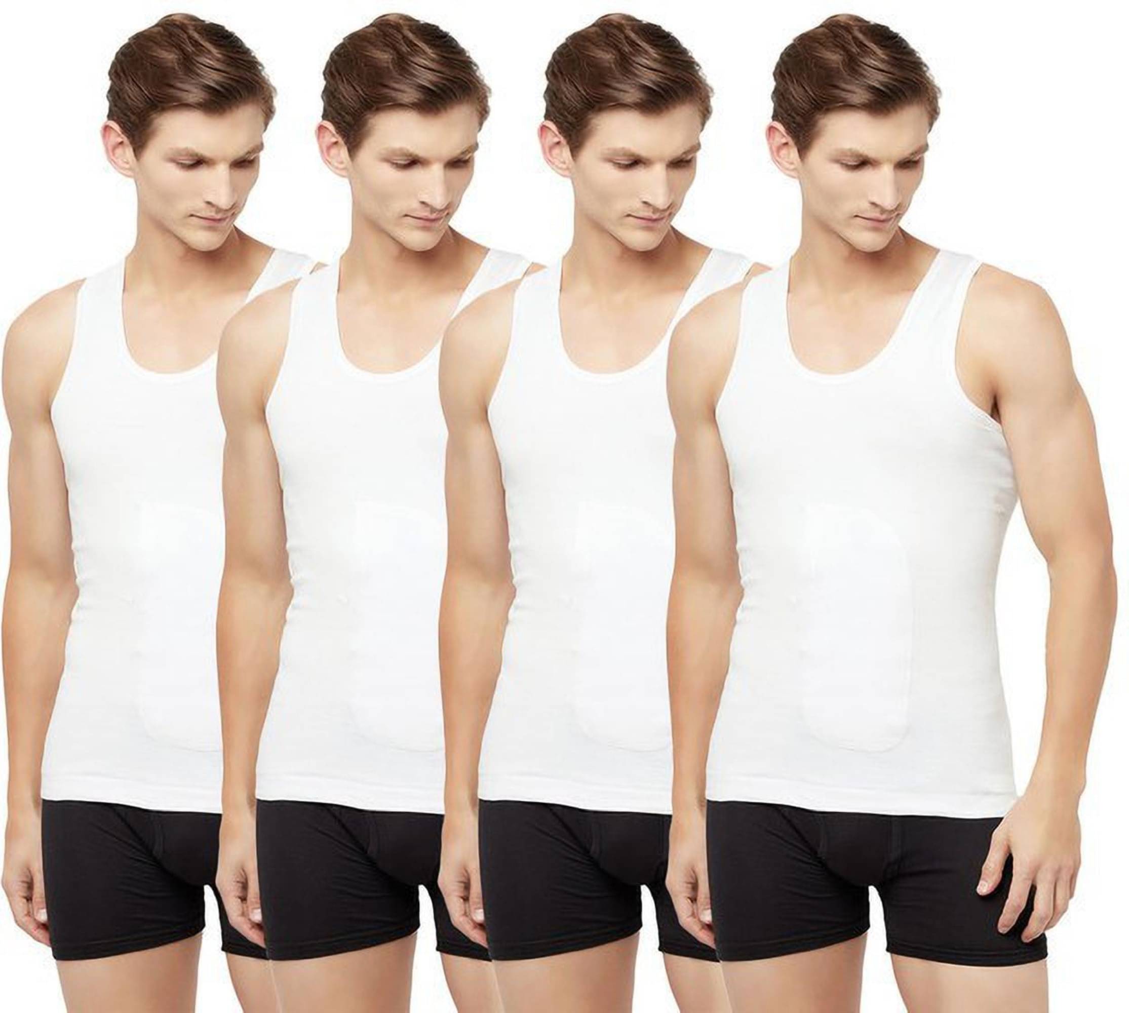     			TT Pack of 4 Cotton Basic Vest For Men ( White )