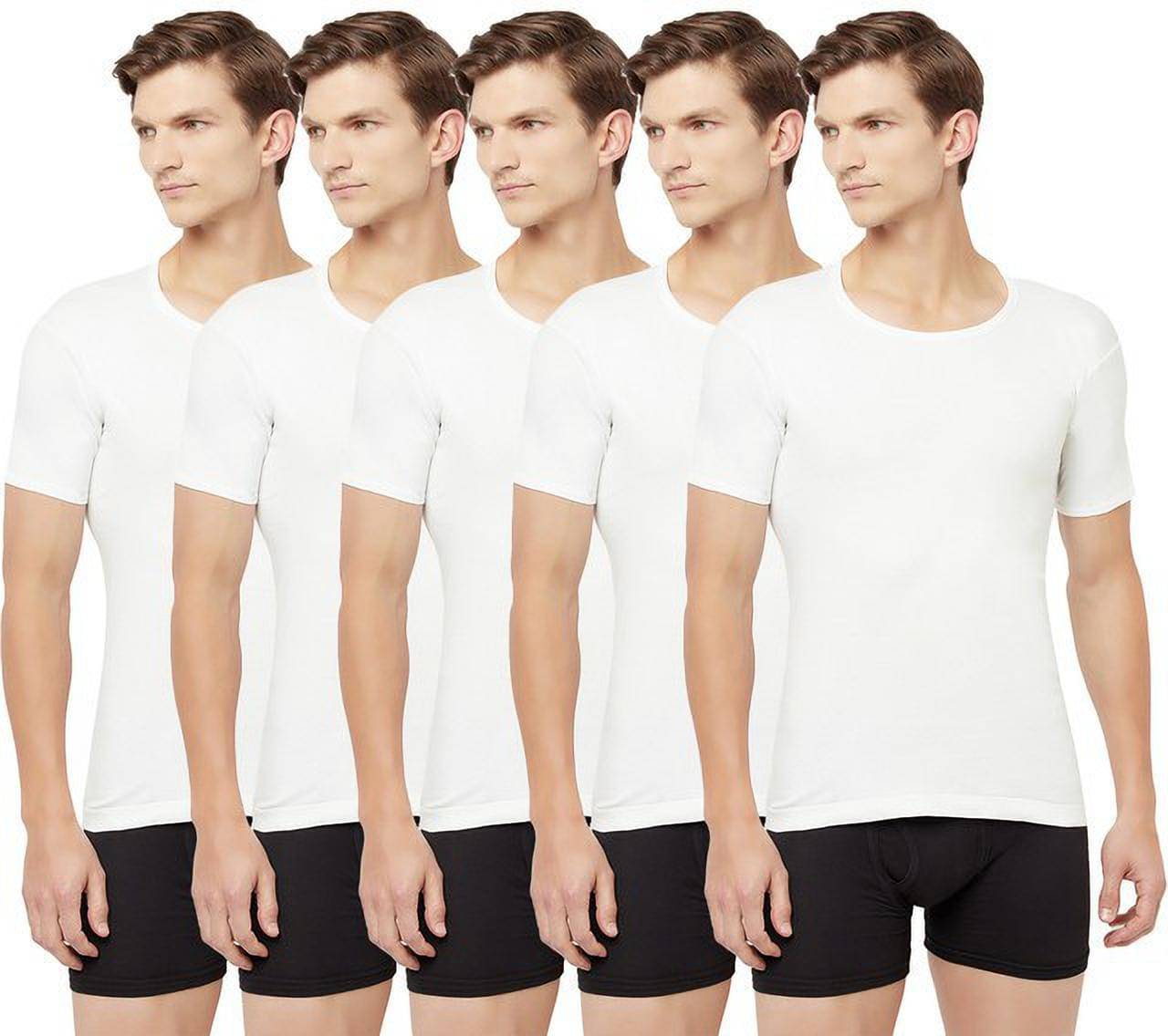 TT Pack of 5 Cotton Basic Vest For Men ( White ) TT Pack of 5 Cotton Basic Vest For Men ( White )
