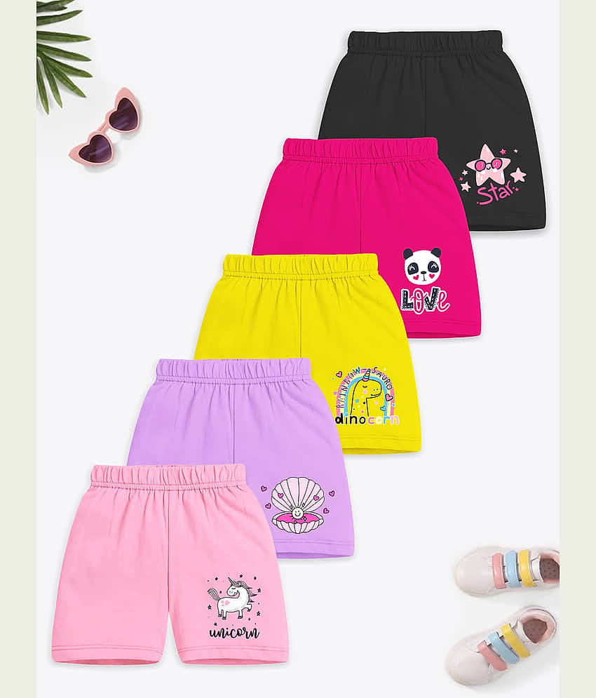 Trampoline Pack of 5 Girls Cotton Blend Shorts ( Multicolor ) - Shorts | Buy online on ZillyBuy