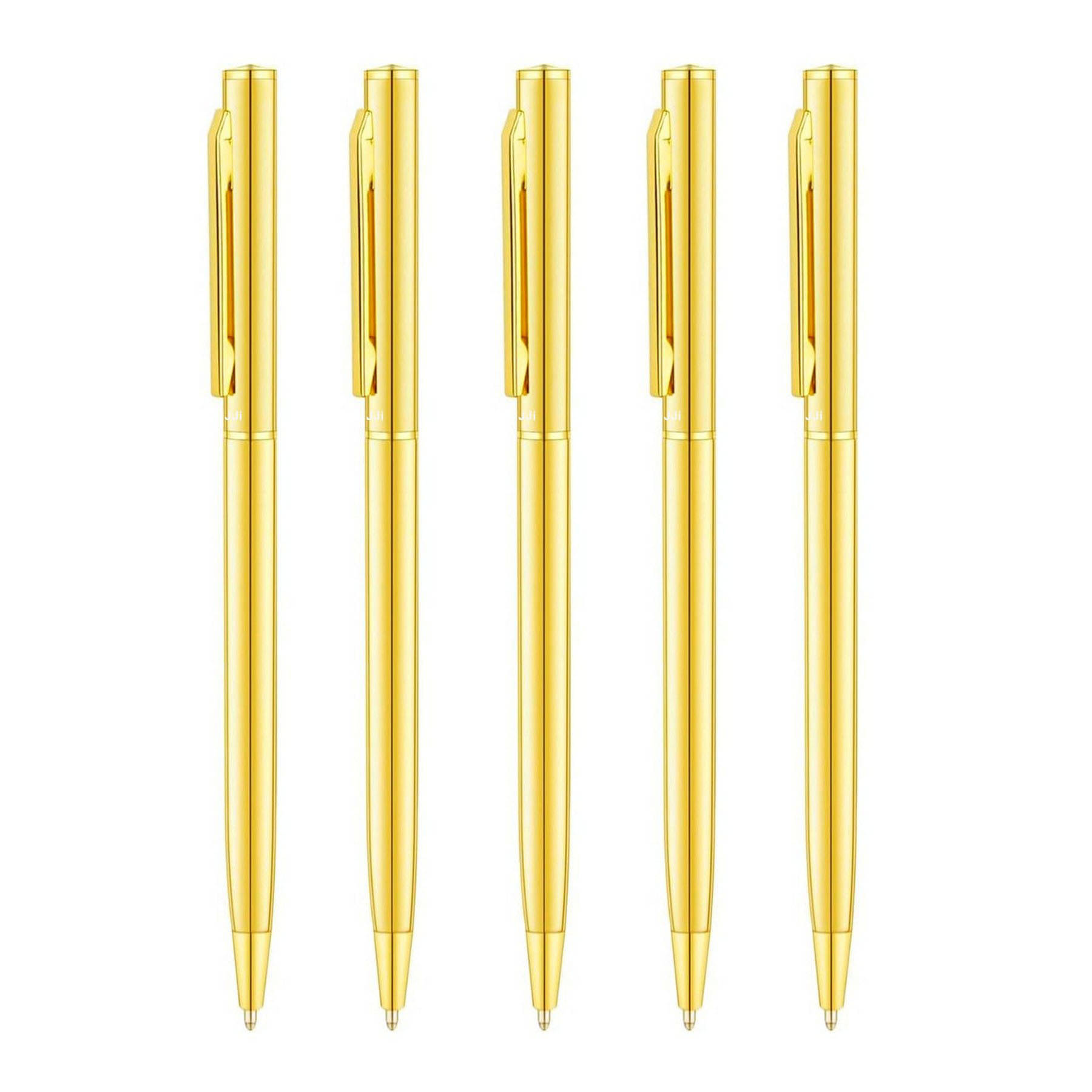 UJJi Sleek Golden Color Body Blue Ink Medium Point Pack of 5 Ball Pen UJJi Sleek Golden Color Body Blue Ink Medium Point Pack of 5 Ball Pen