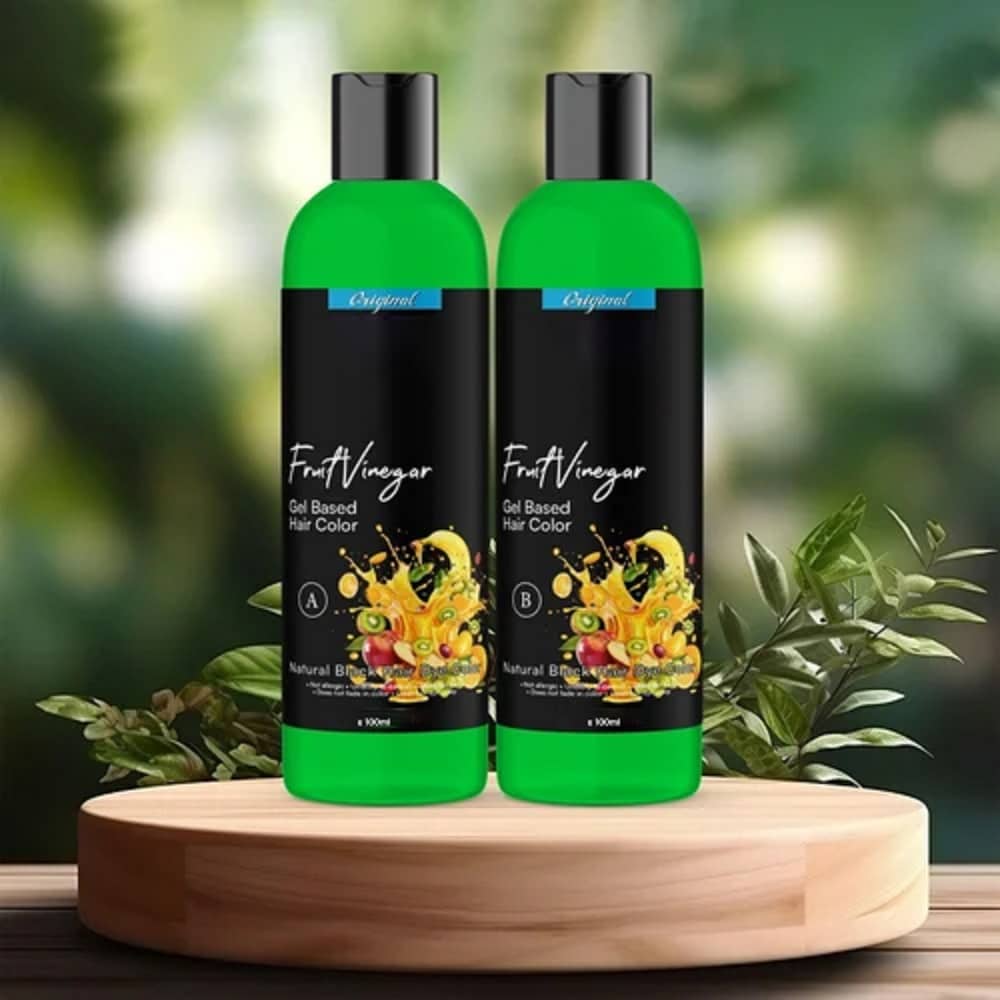 WRIXTY Fruit Vinegar Hair Colour Gel Black Instant Smooth Soft Hair Grey Coverage Natural Shine Easy Apply