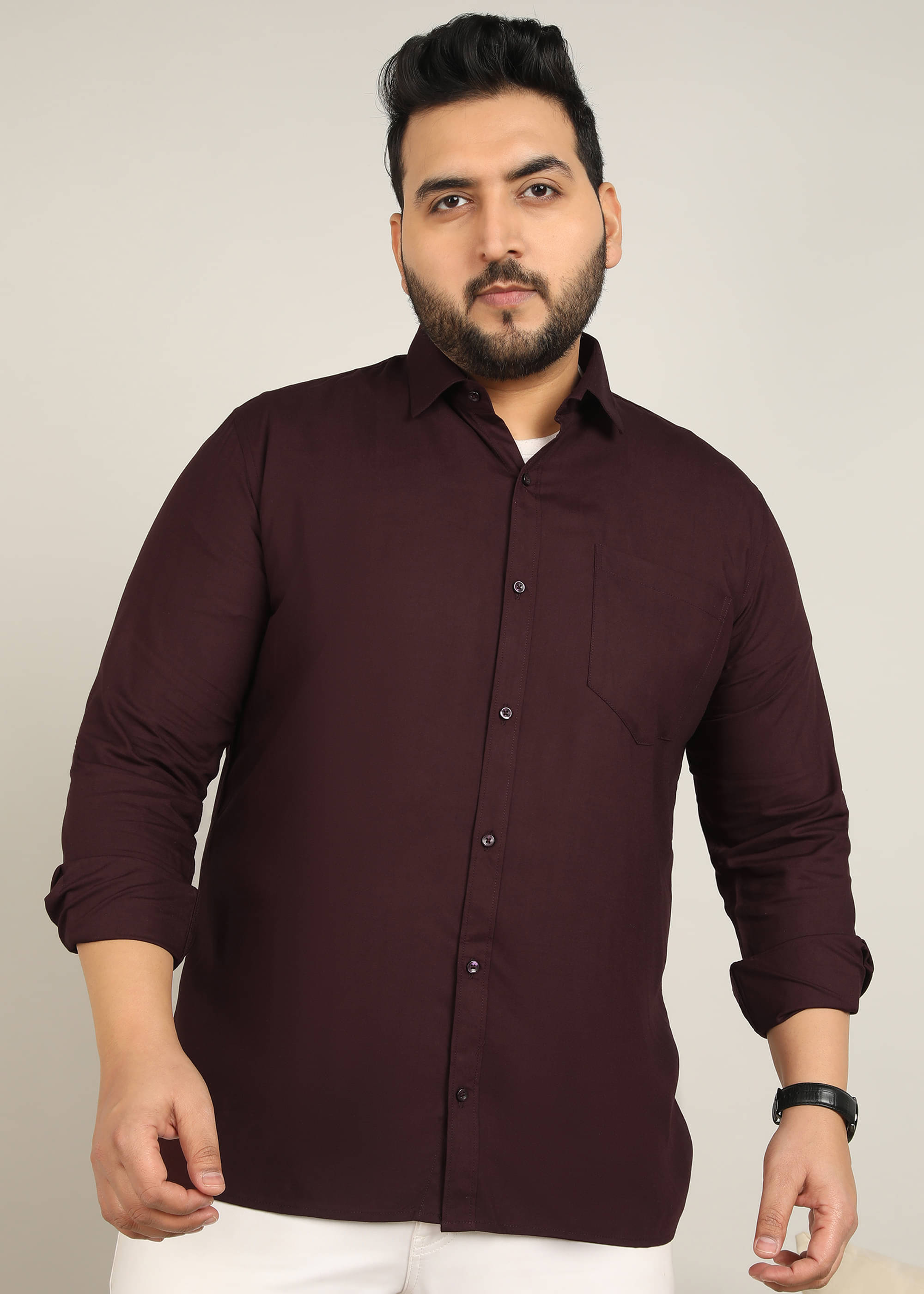 adwynpeter 100% Cotton Regular Fit Solids Full Sleeves Men's Casual Shirt - Wine ( Pack of 1 ) adwynpeter 100% Cotton Regular Fit Solids Full Sleeves Men's Casual Shirt - Wine ( Pack of 1 )