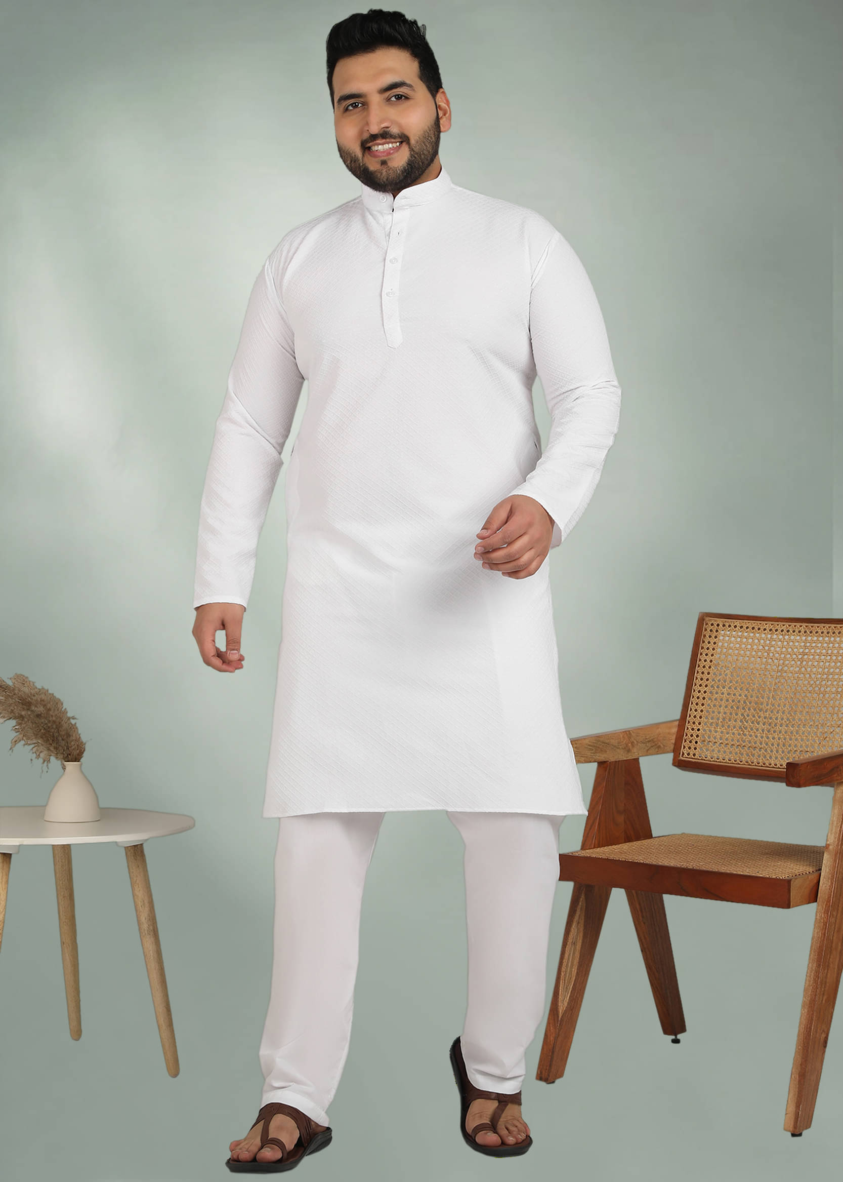adwynpeter White Cotton Men's Regular Kurta ( Pack of 1 )     			adwynpeter White Cotton Men's Regular Kurta ( Pack of 1 )
