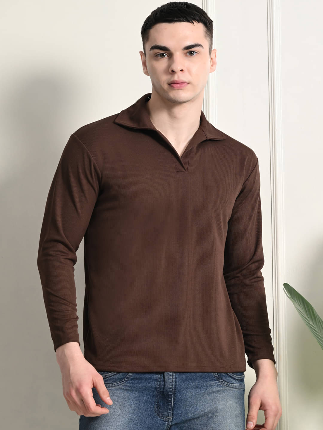 clafoutis Pack of 1 Polyester Slim Fit Solid Full Sleeves Men's Polo T Shirt ( Brown ) clafoutis Pack of 1 Polyester Slim Fit Solid Full Sleeves Men's Polo T Shirt ( Brown )