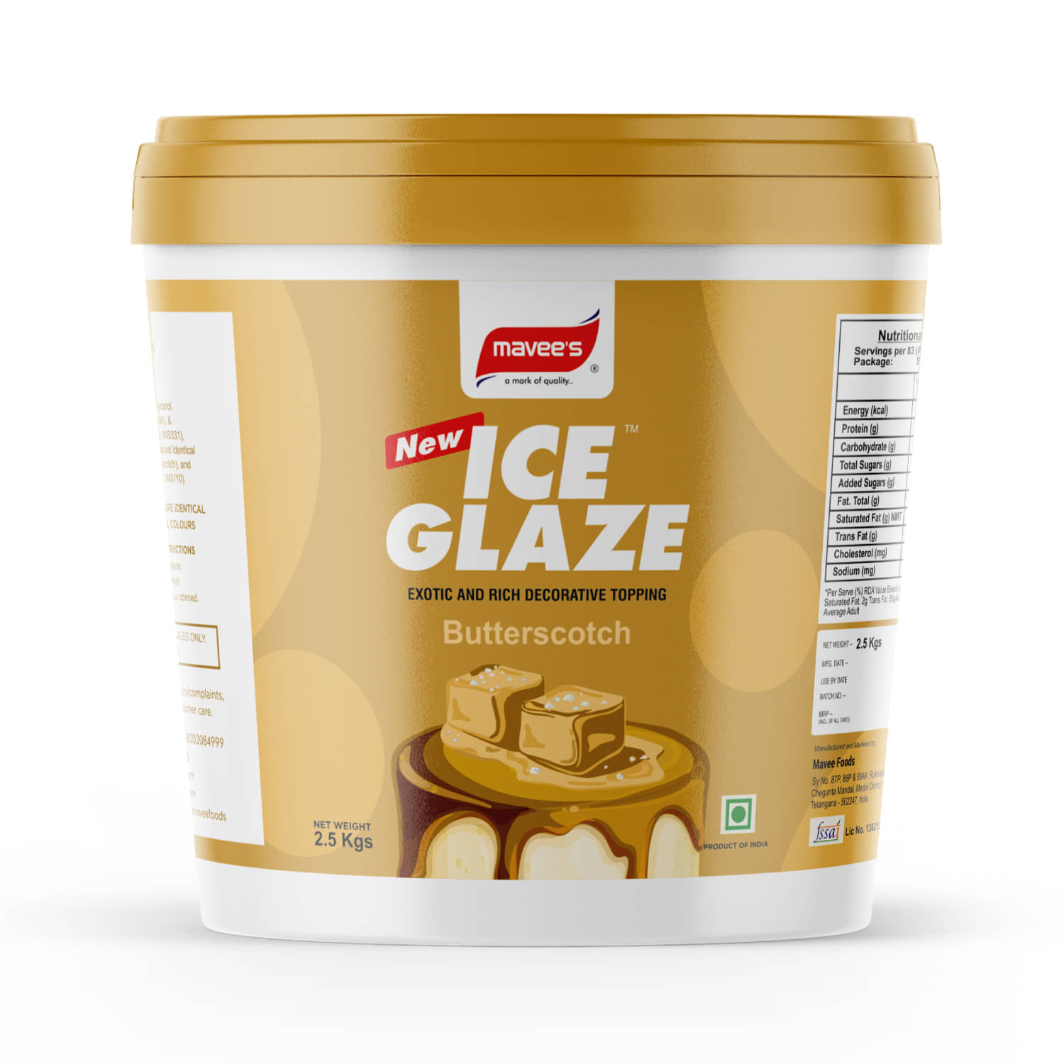     			mavee's Ice Glaze - Butterscotch, Premium Gels and Glazing Solutions 2.5 kg