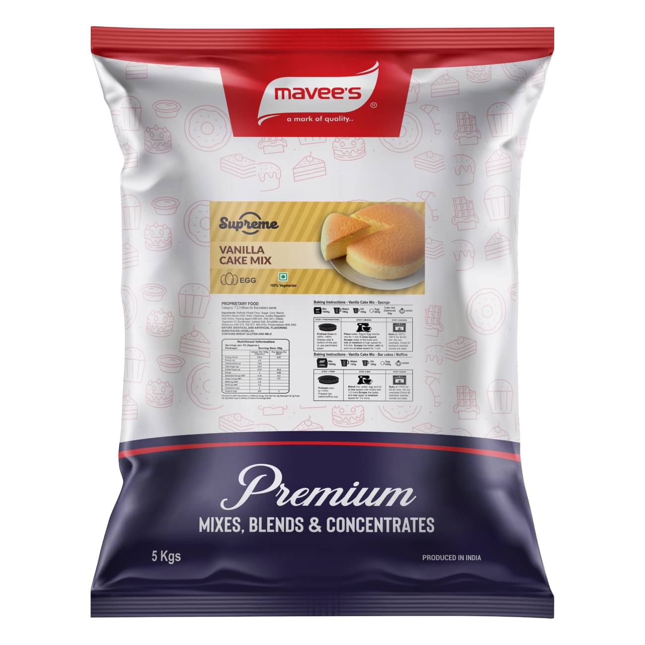 mavee's Supreme - Vanilla Cake Mix Egg, Premium Baking solutions 5 kg mavee's Supreme - Vanilla Cake Mix Egg, Premium Baking solutions 5 kg